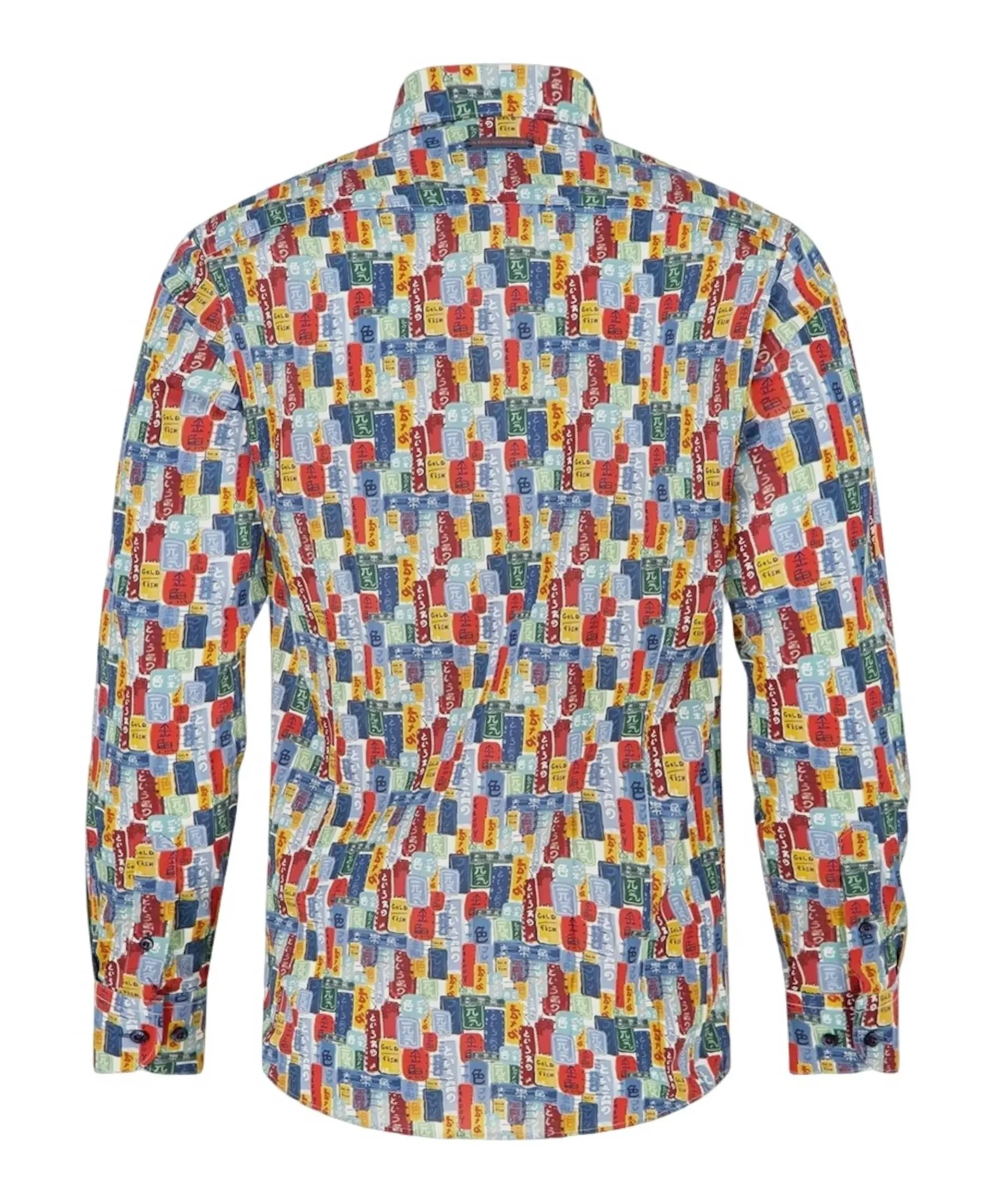 Heren overhemd lange mouw multicolor