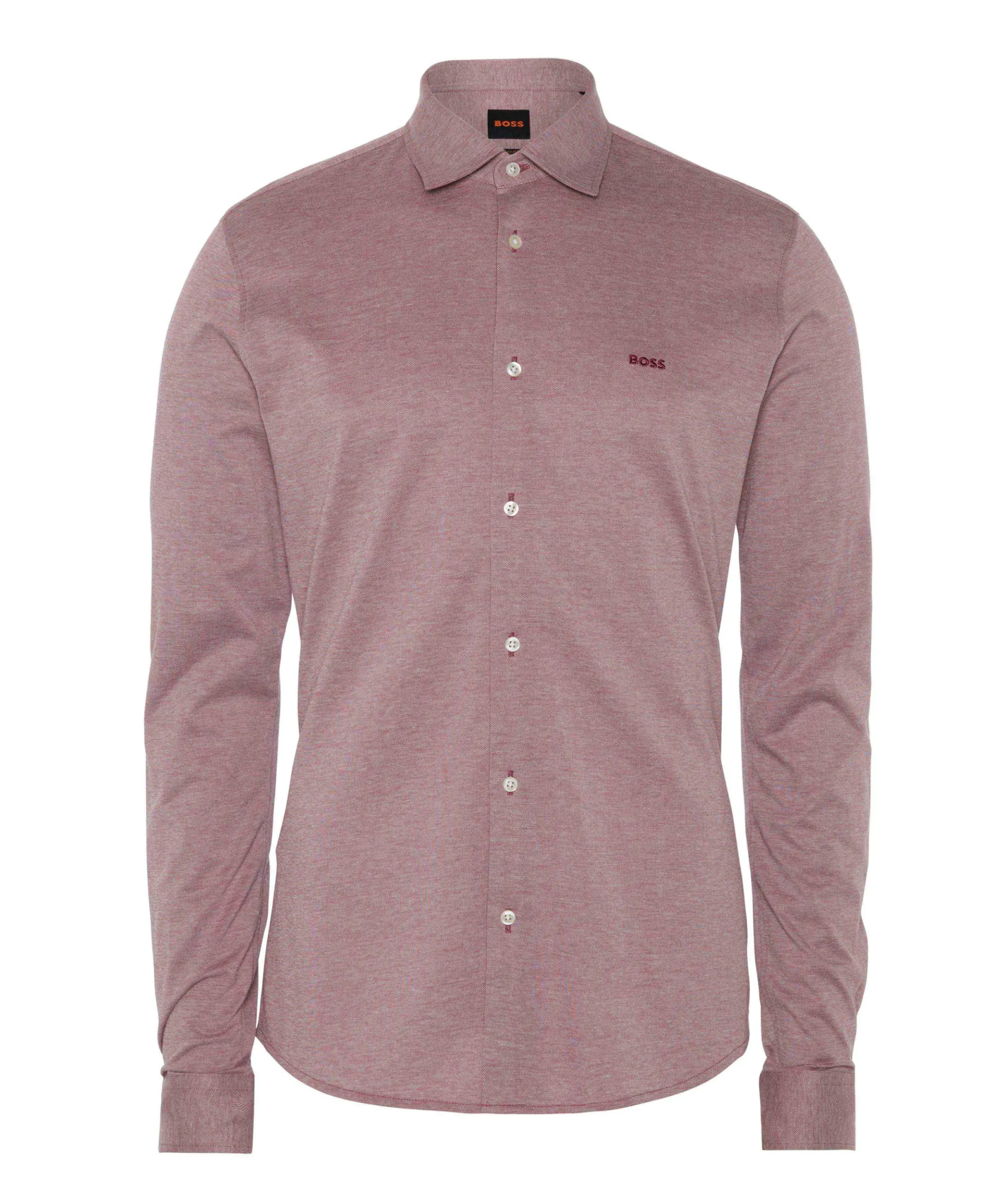 Heren overhemd lange mouw rood