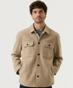 Heren overshirt beige