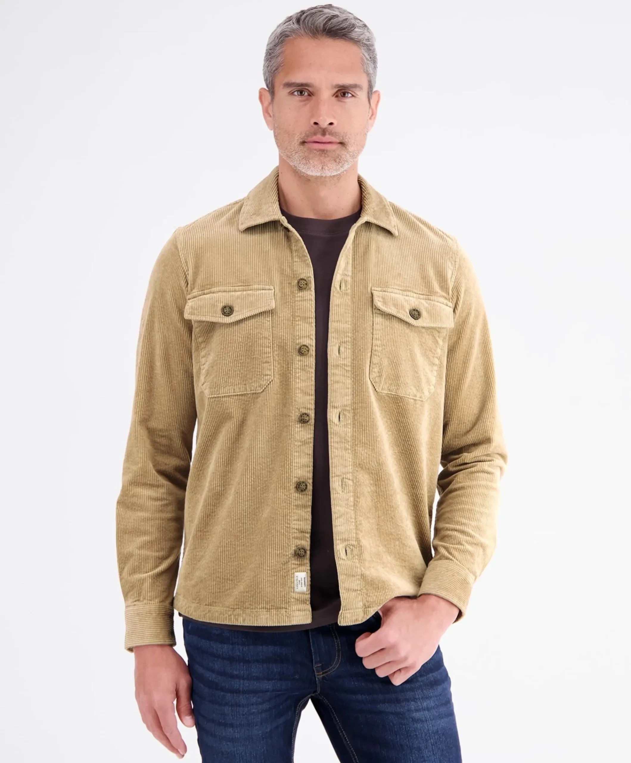 Heren overshirt beige