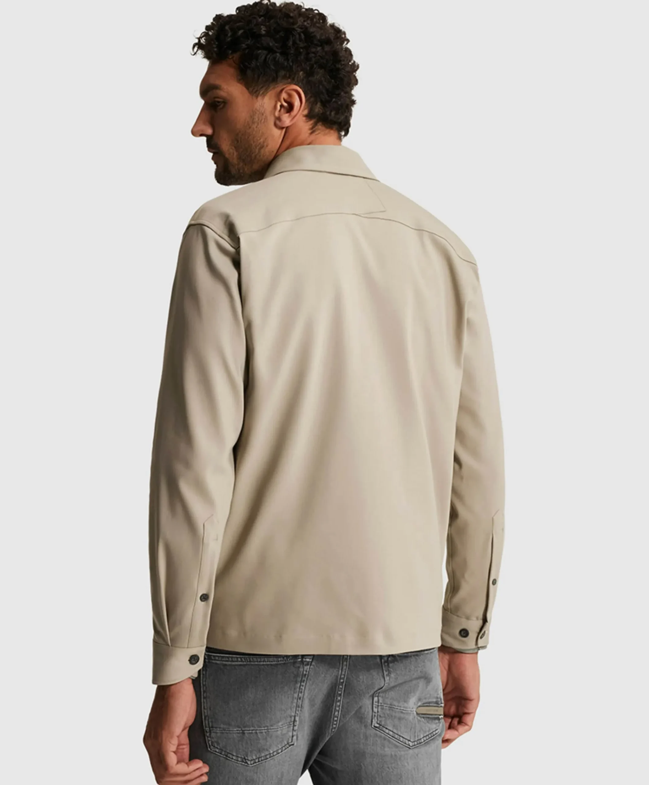 Heren overshirt beige