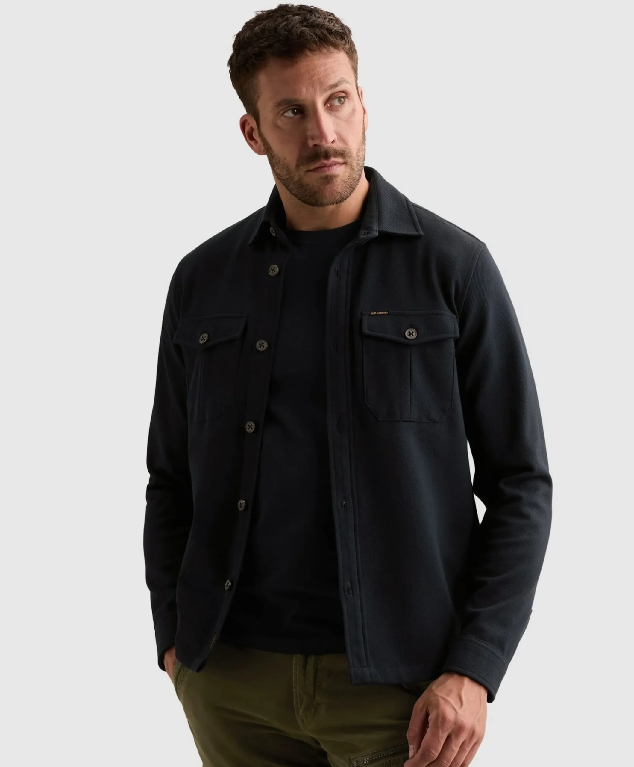 Heren overshirt blauw