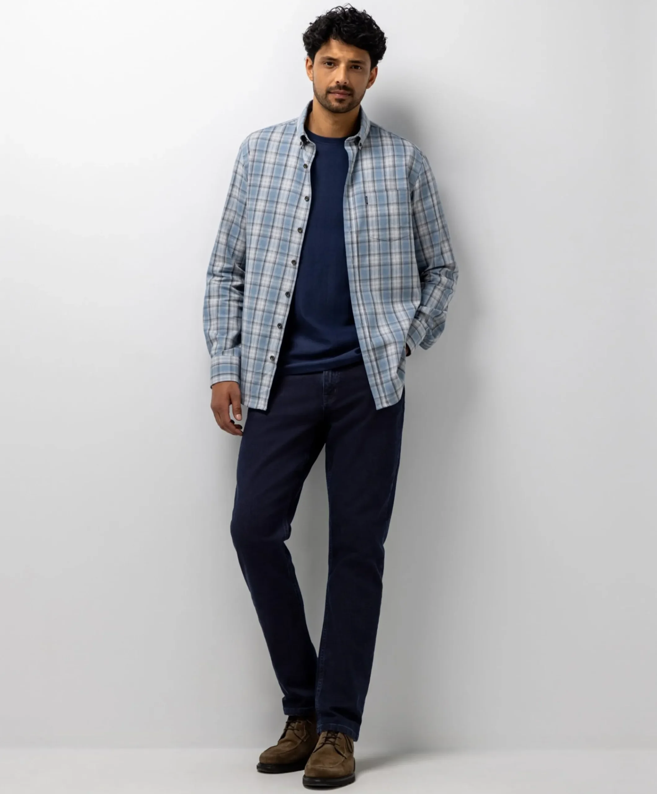 Heren overshirt blauw