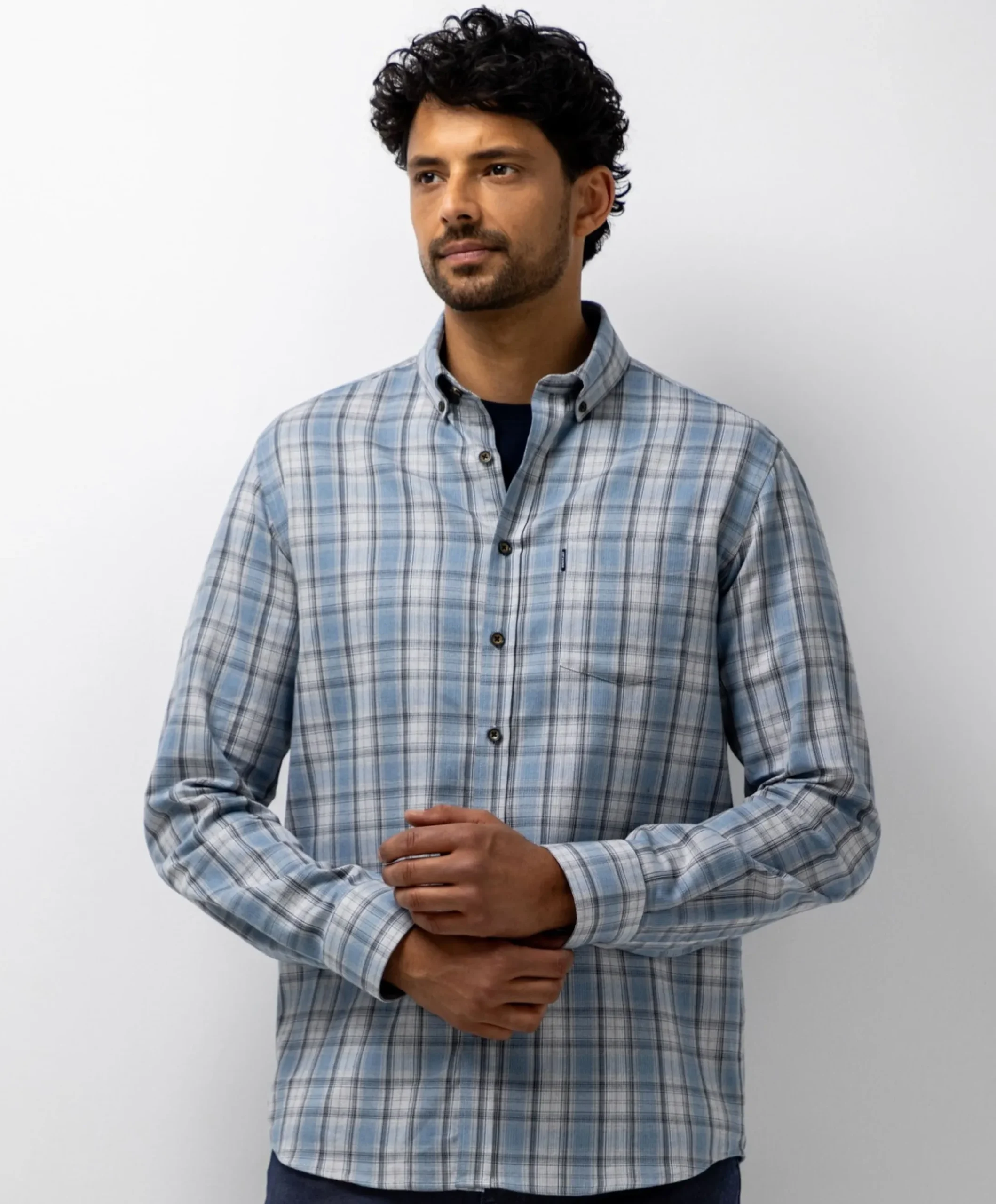 Heren overshirt blauw