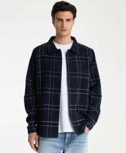 Heren overshirt blauw