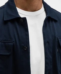 Heren overshirt blauw