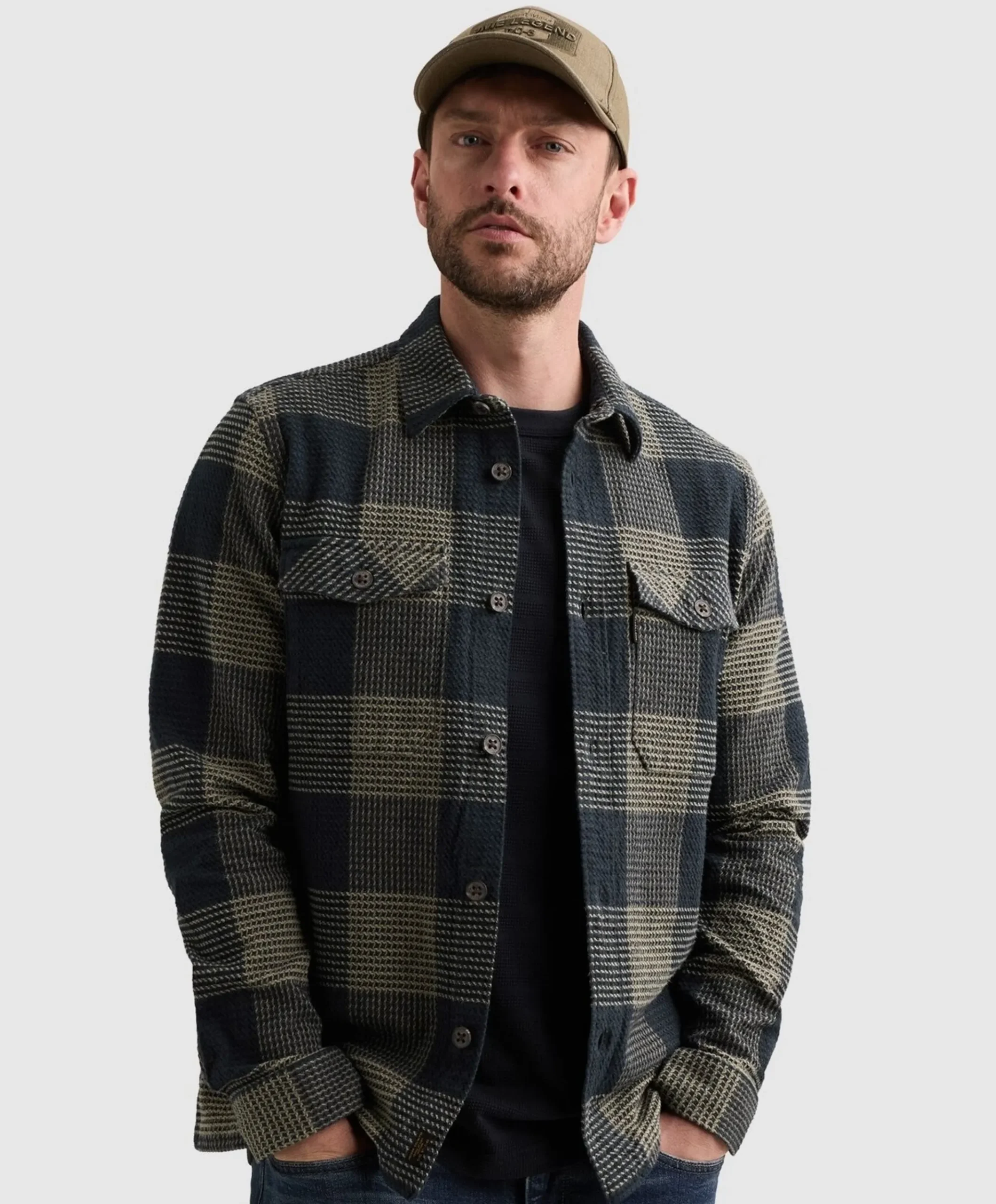Heren overshirt blauw