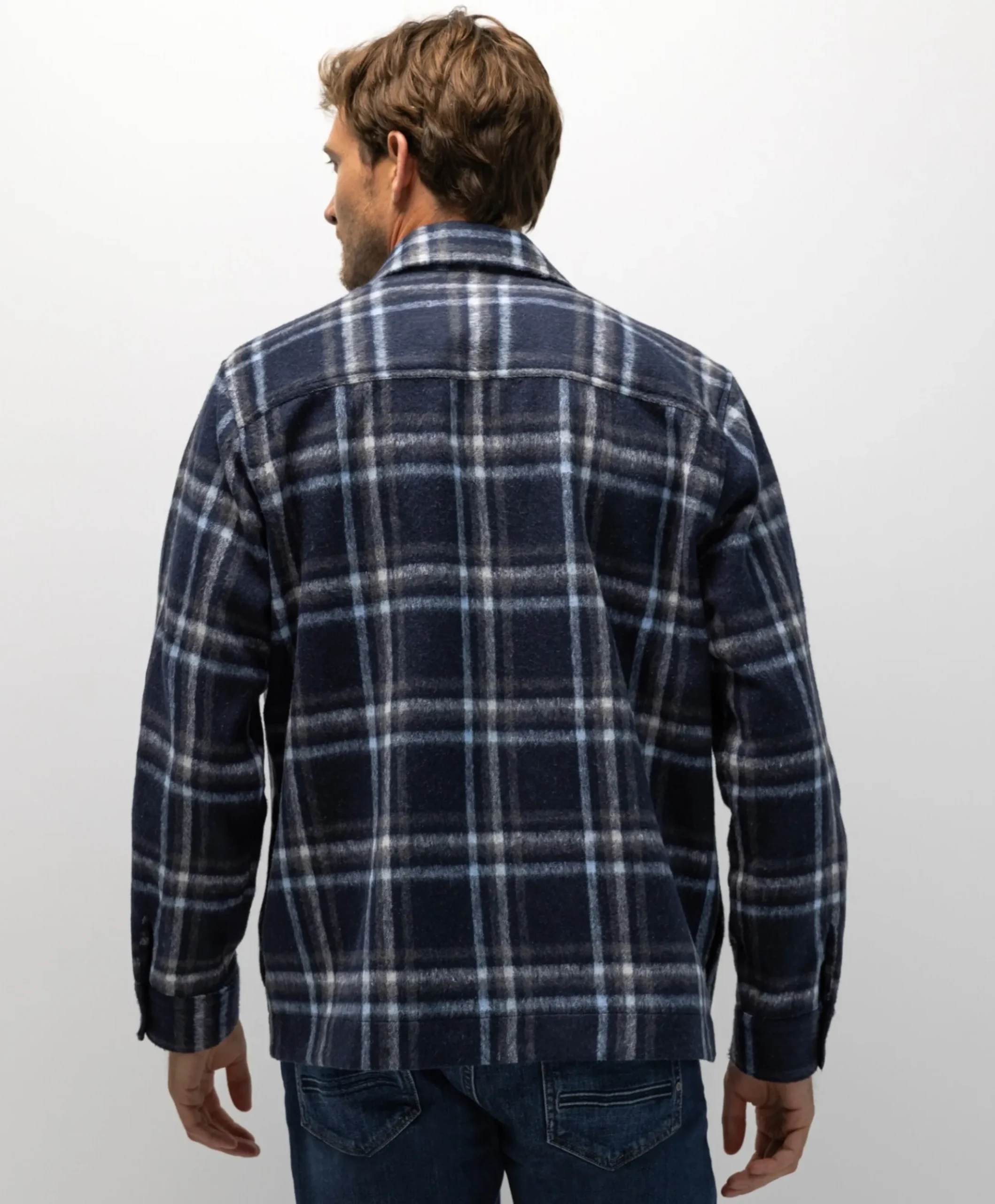 Heren overshirt blauw