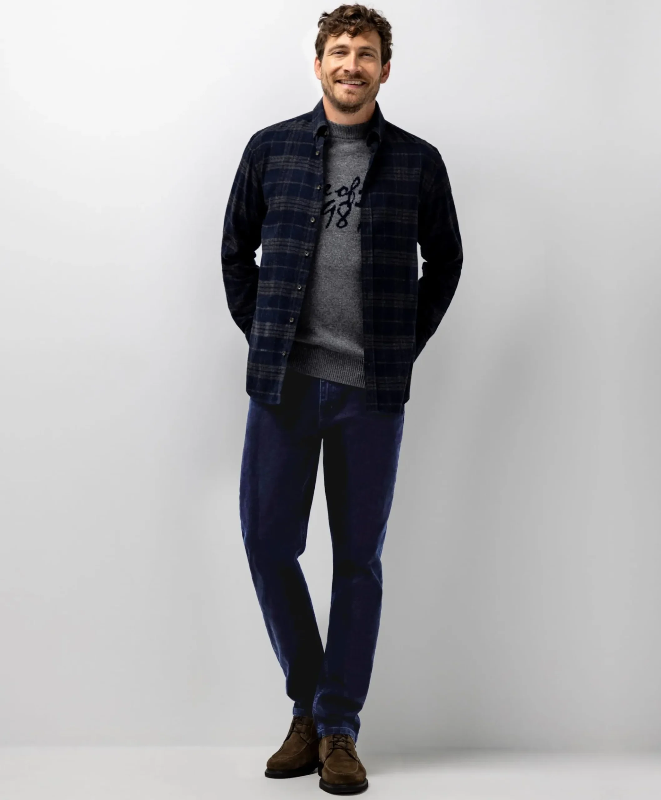 Heren overshirt blauw