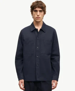 Heren overshirt blauw