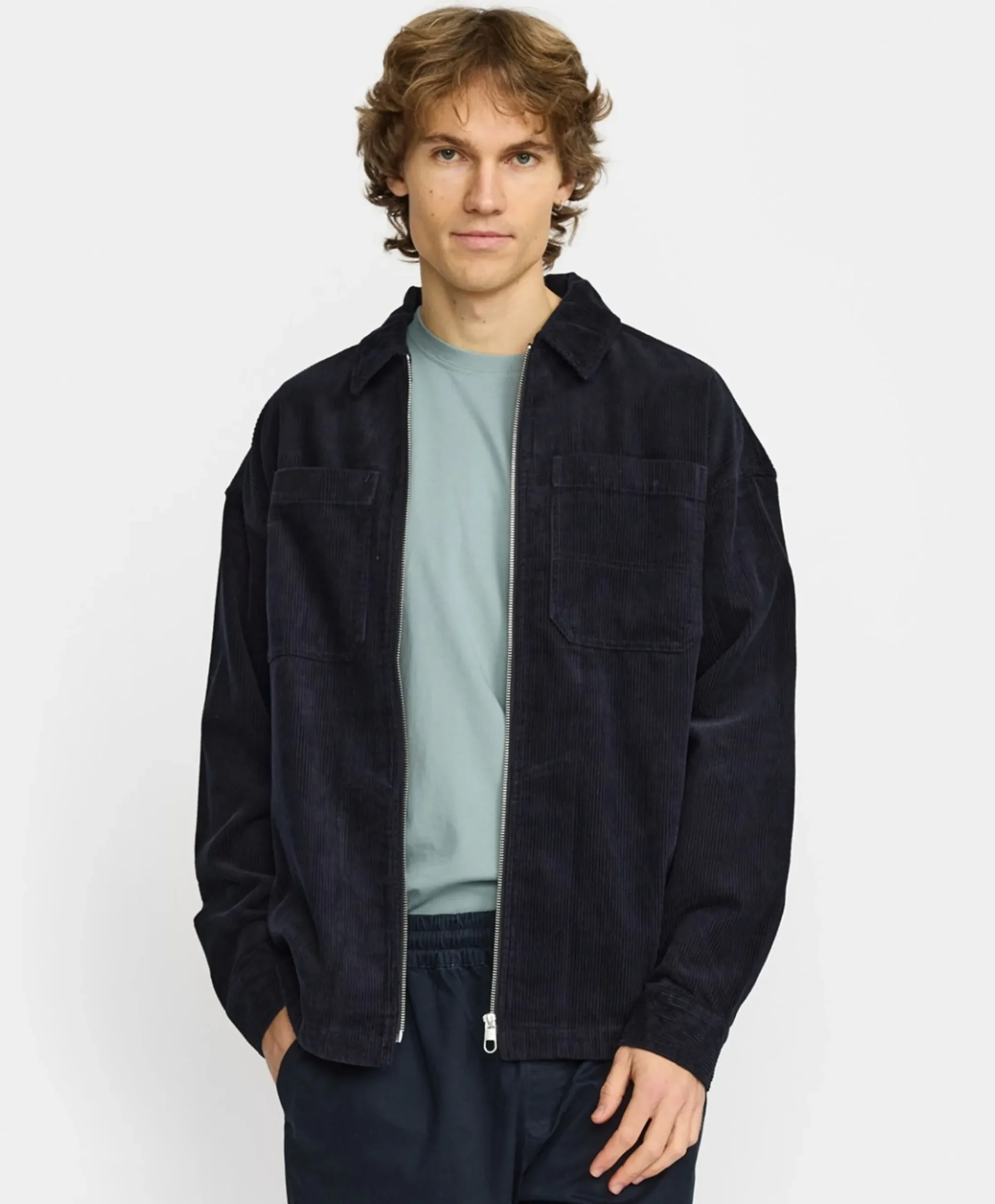 Heren overshirt blauw