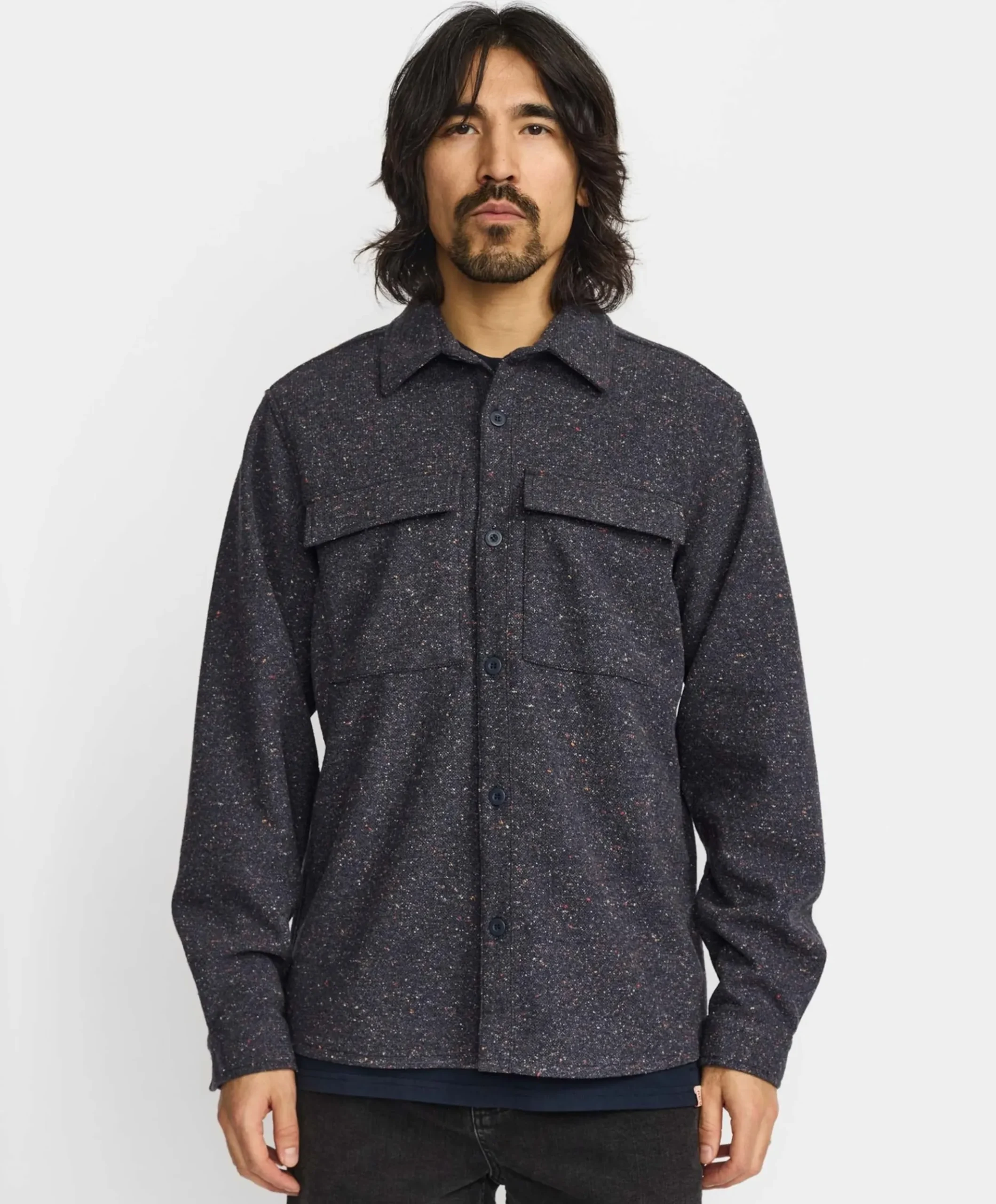 Heren overshirt blauw