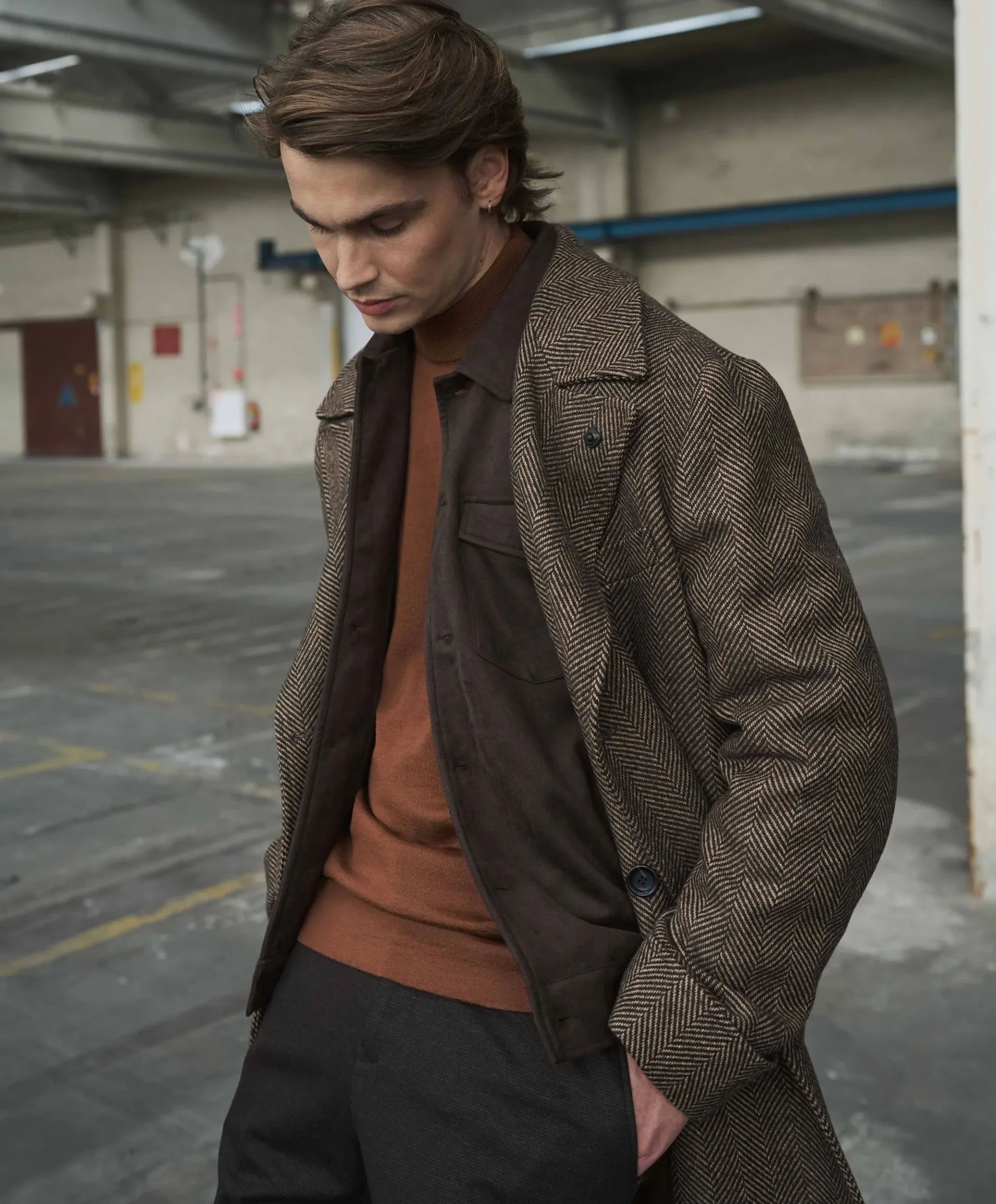Heren overshirt bruin