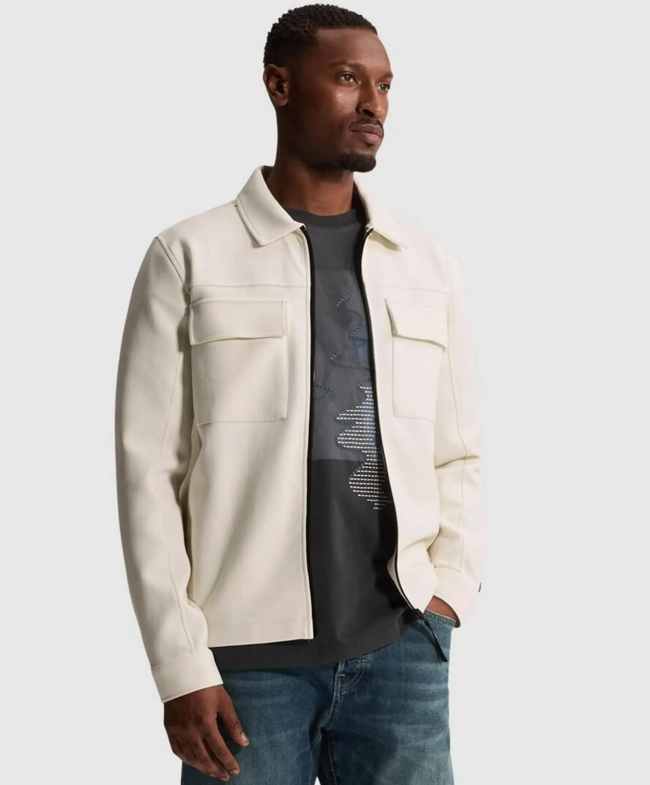 Heren overshirt ecru