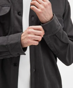 Heren overshirt grijs