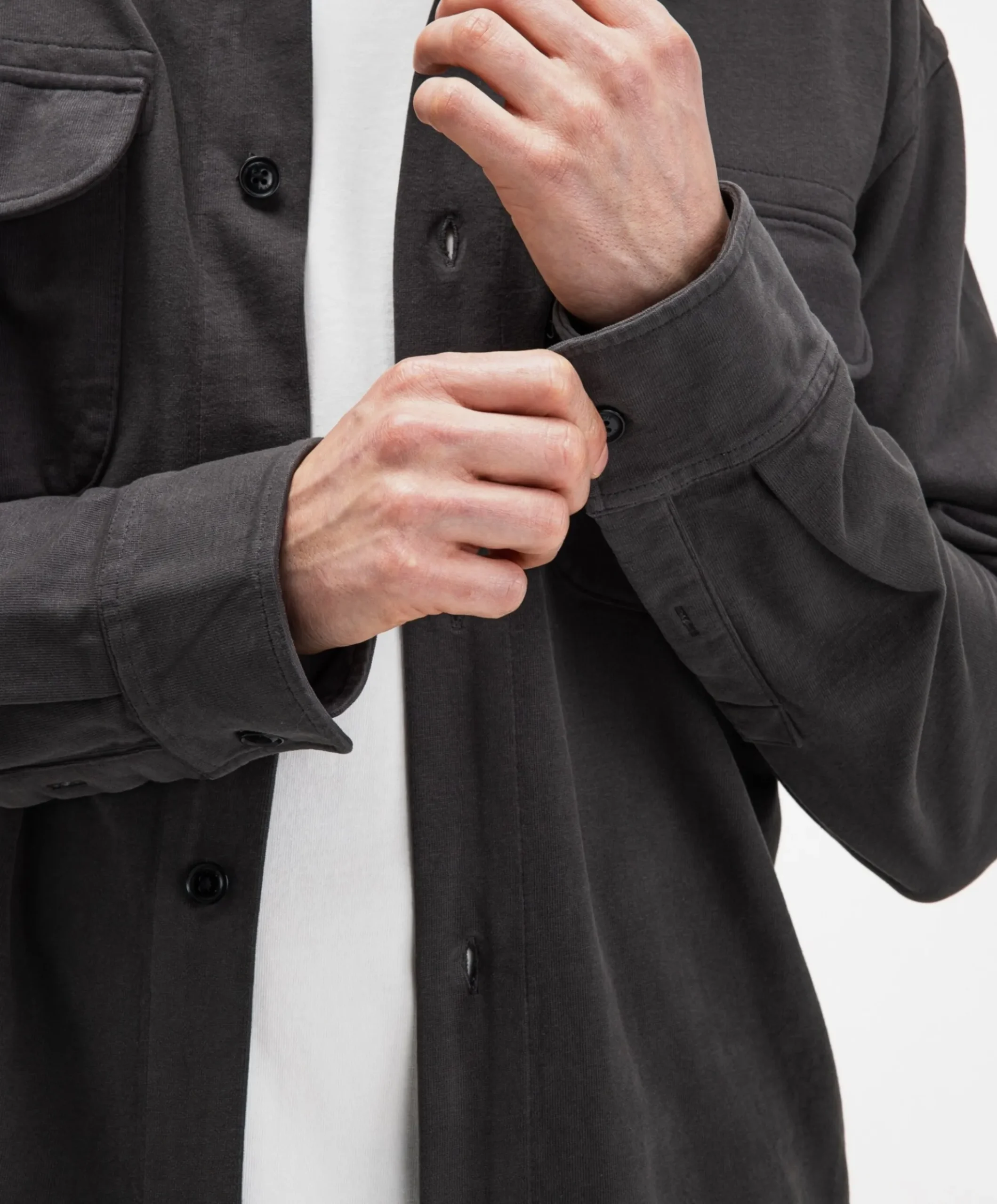 Heren overshirt grijs