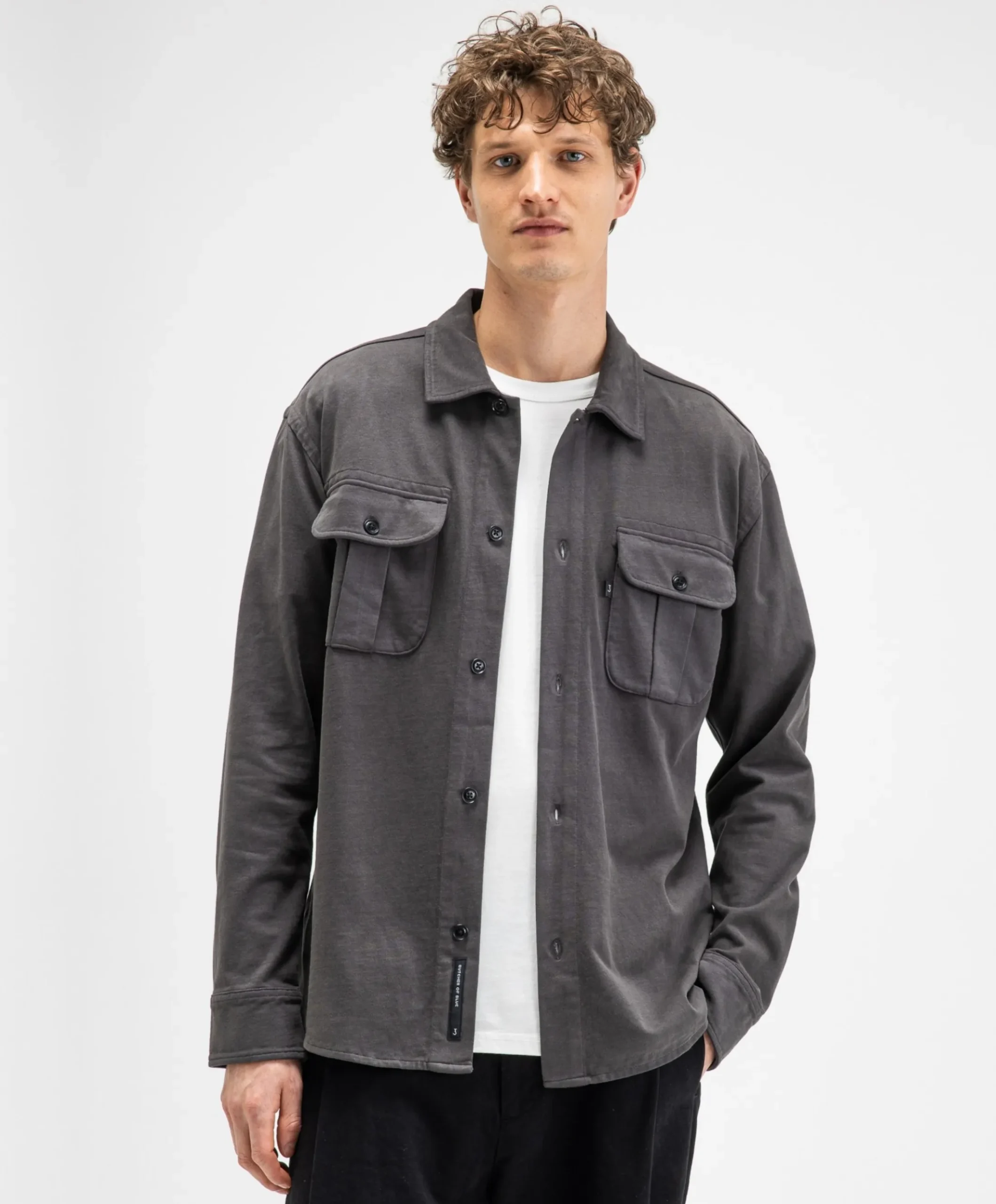 Heren overshirt grijs