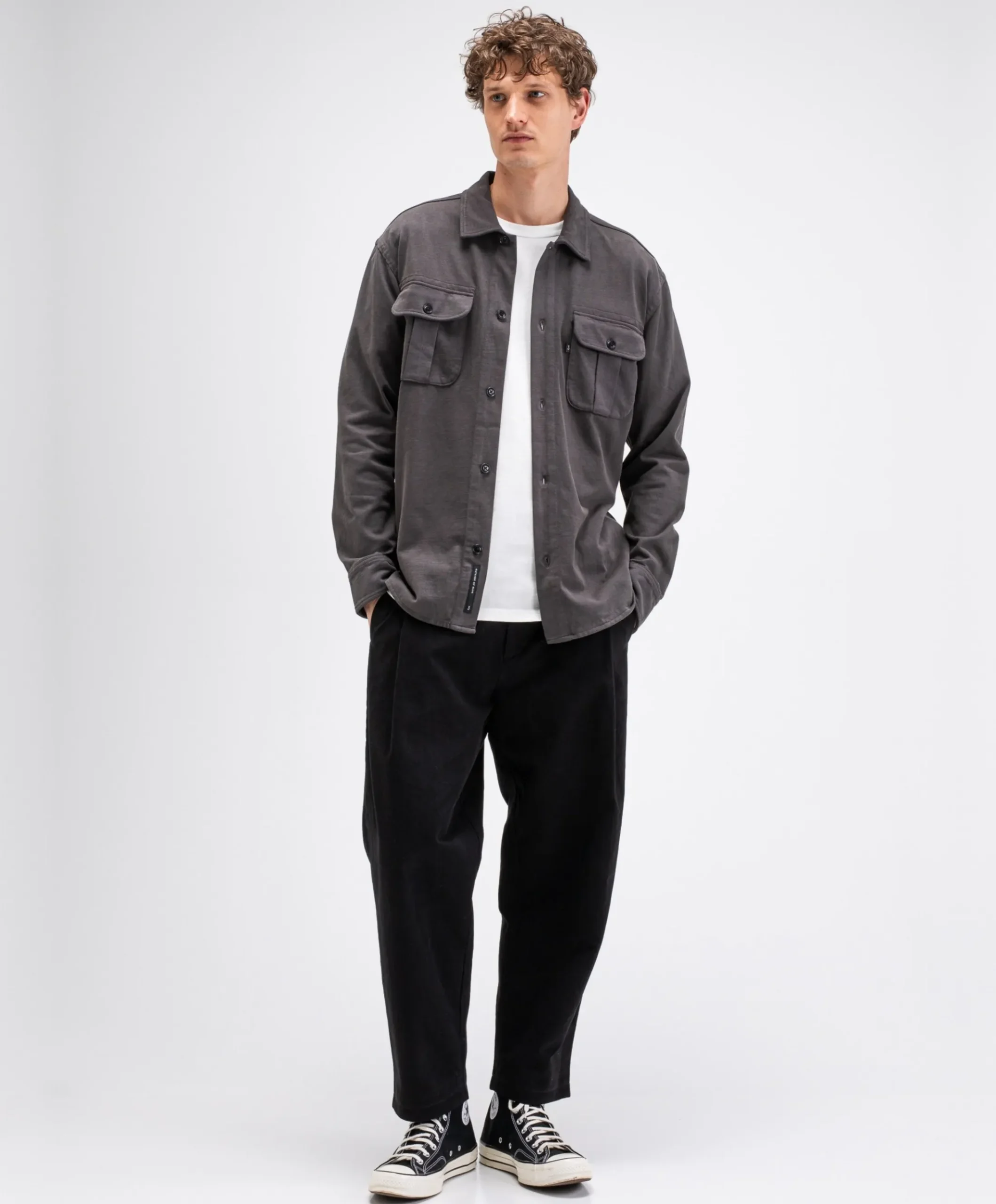 Heren overshirt grijs