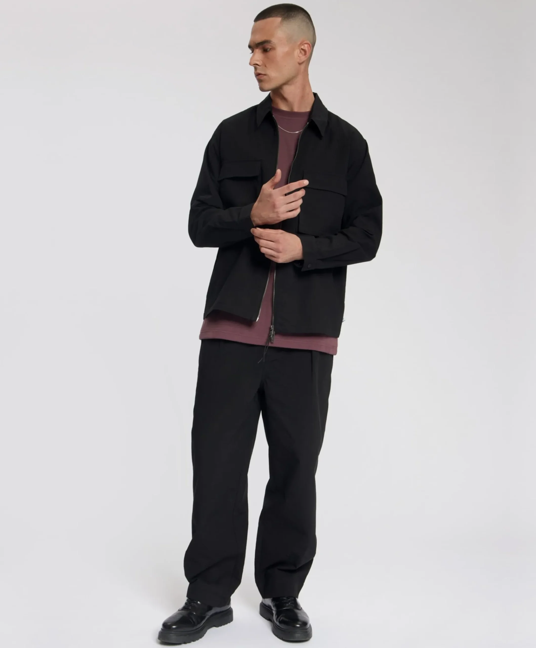 Heren overshirt zwart