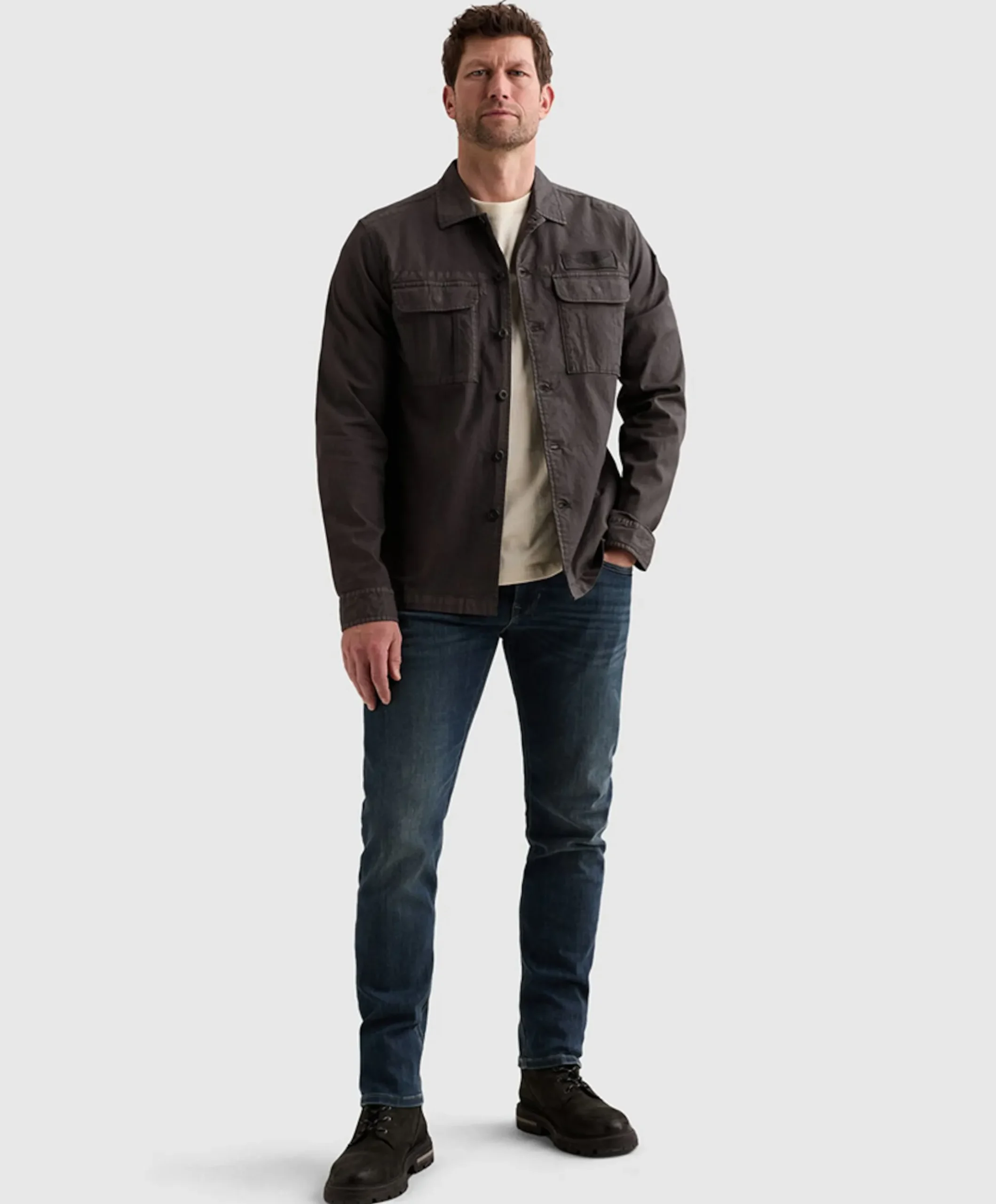 Heren overshirt zwart