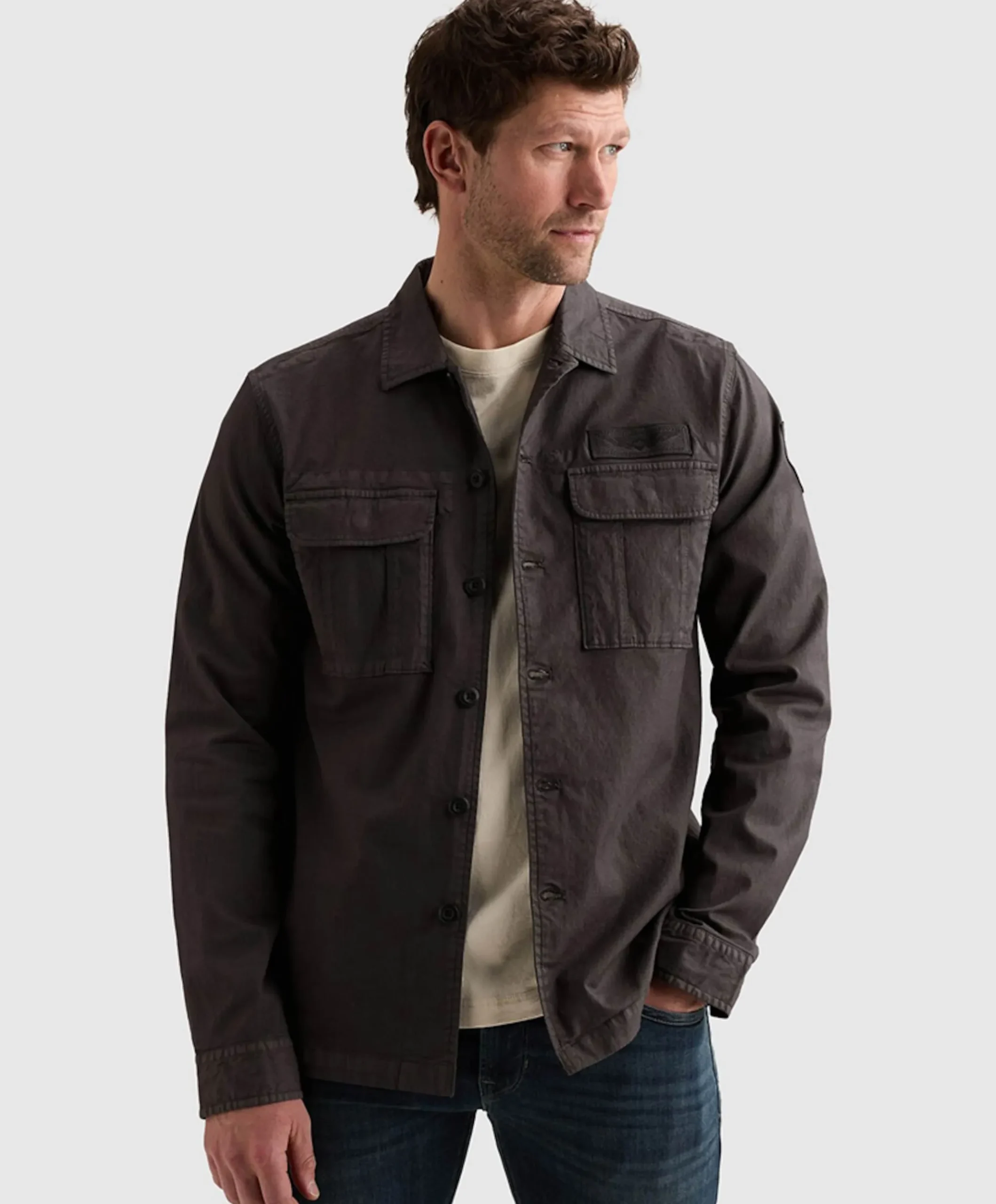 Heren overshirt zwart