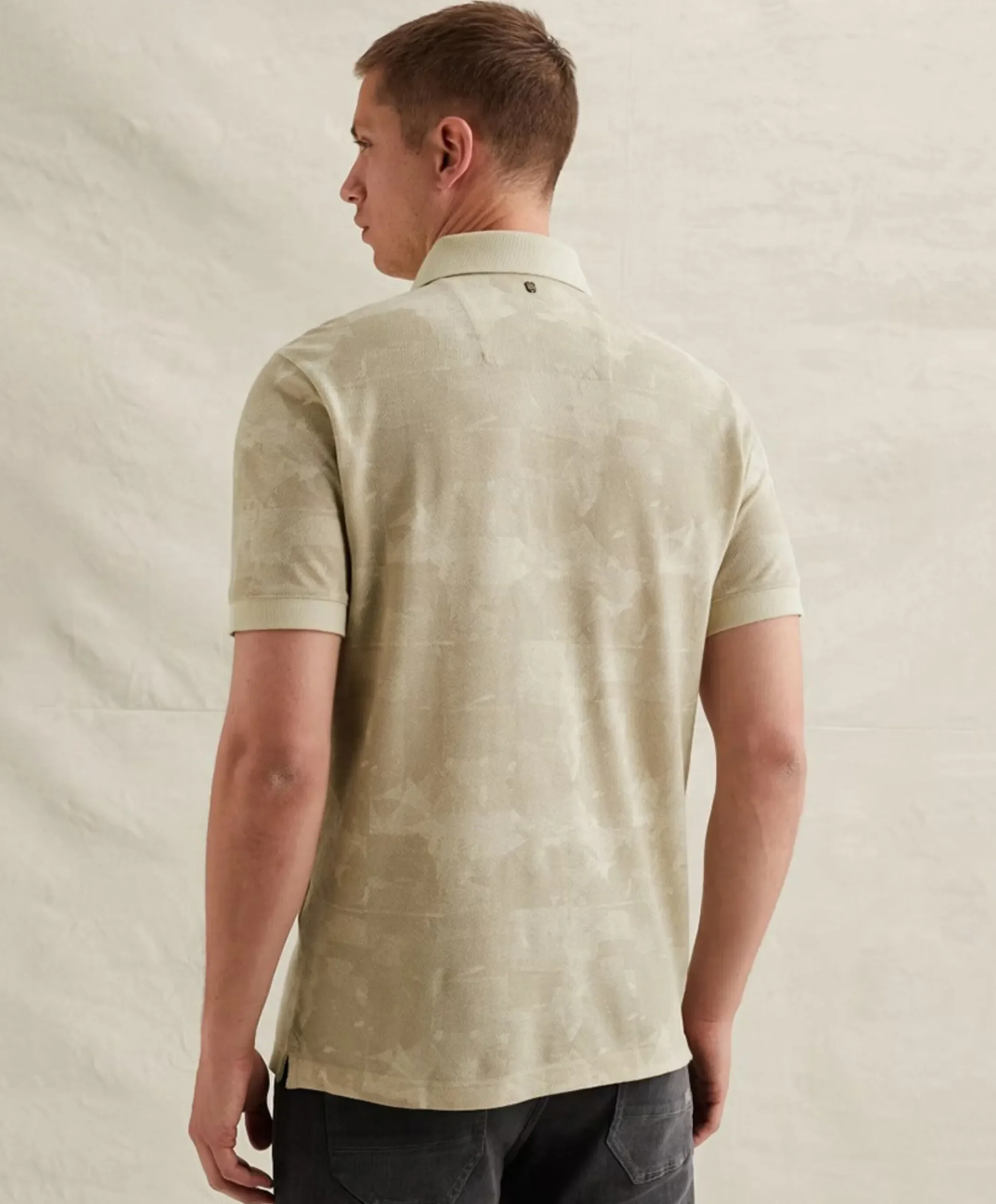 Heren polo beige