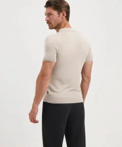 Heren polo beige