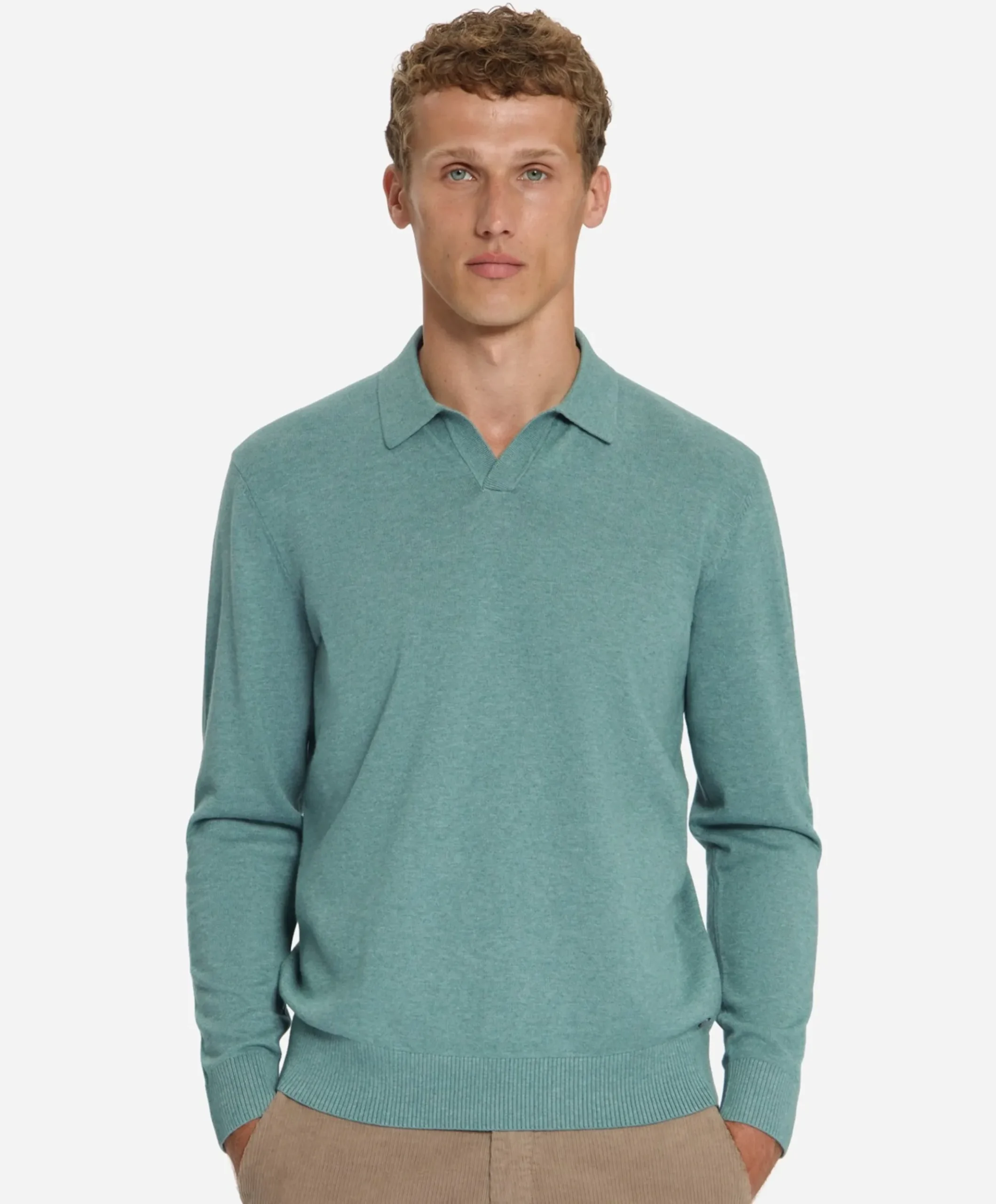Heren polo blauw