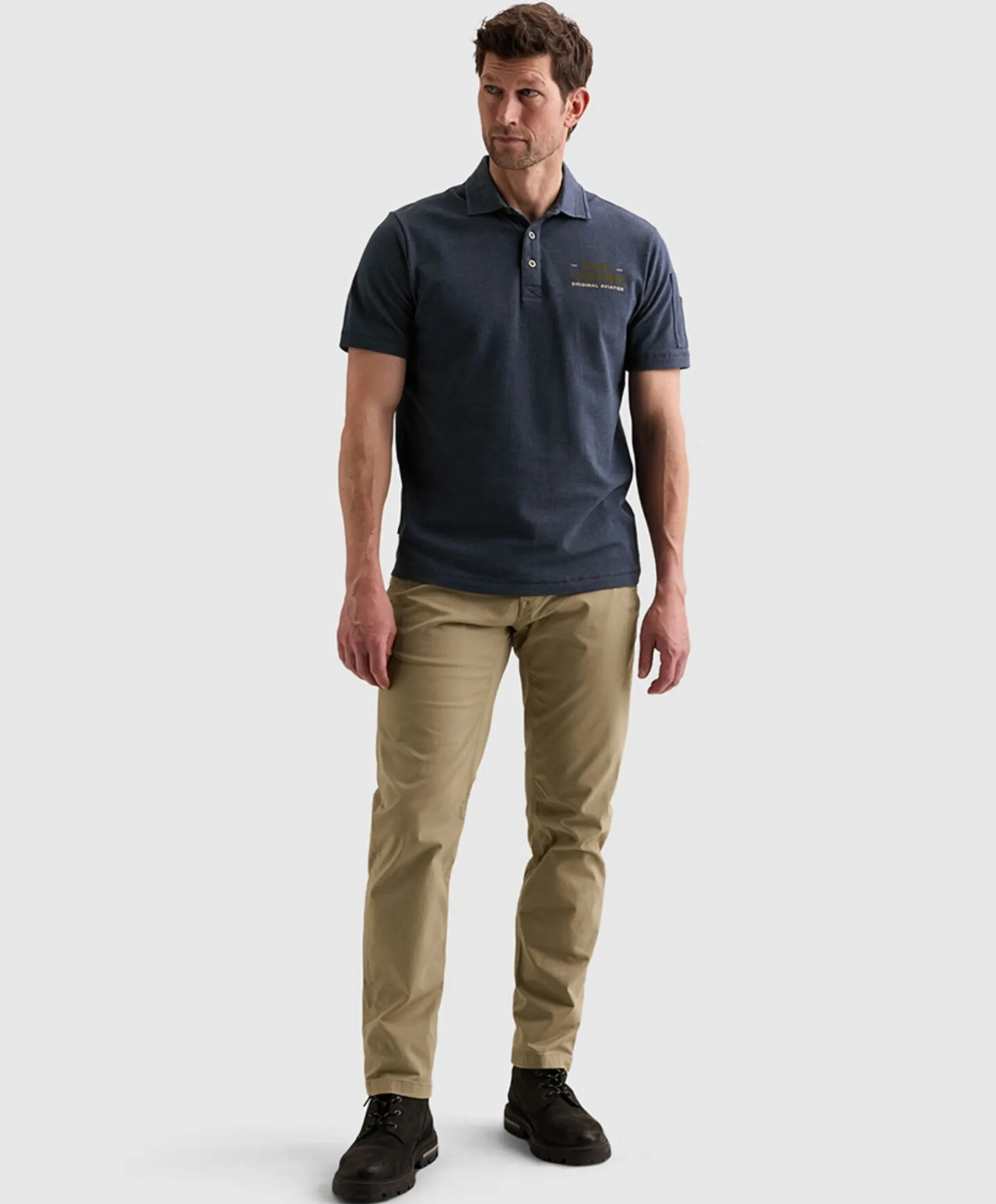 Heren polo blauw