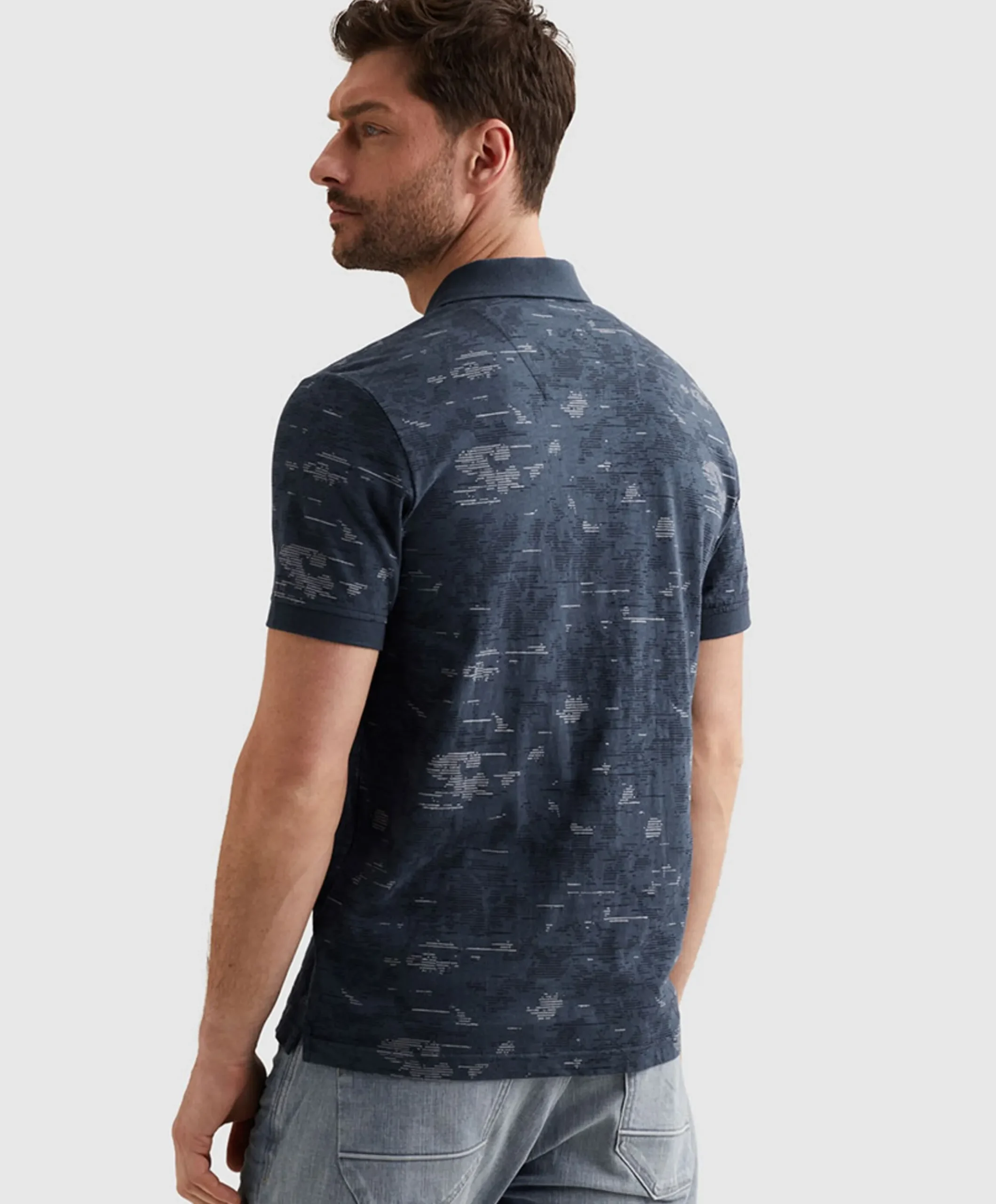 Heren polo blauw