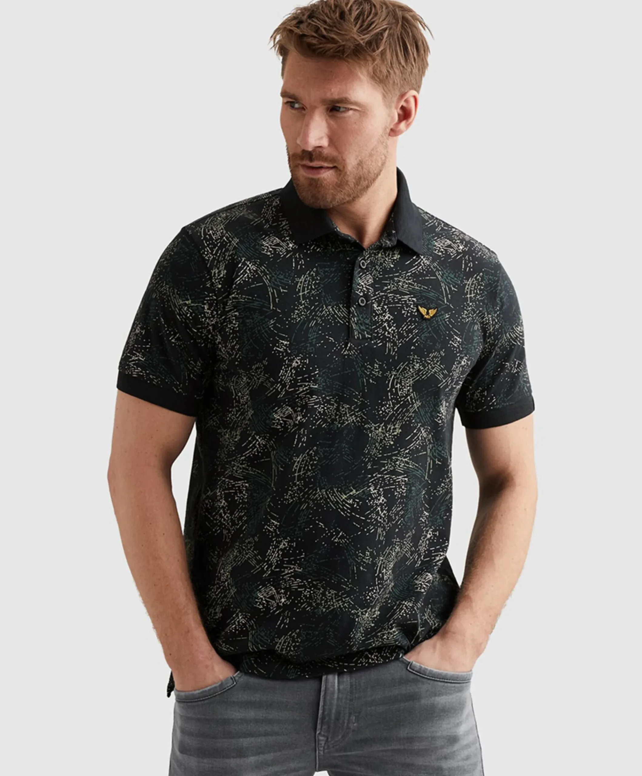 Heren polo blauw