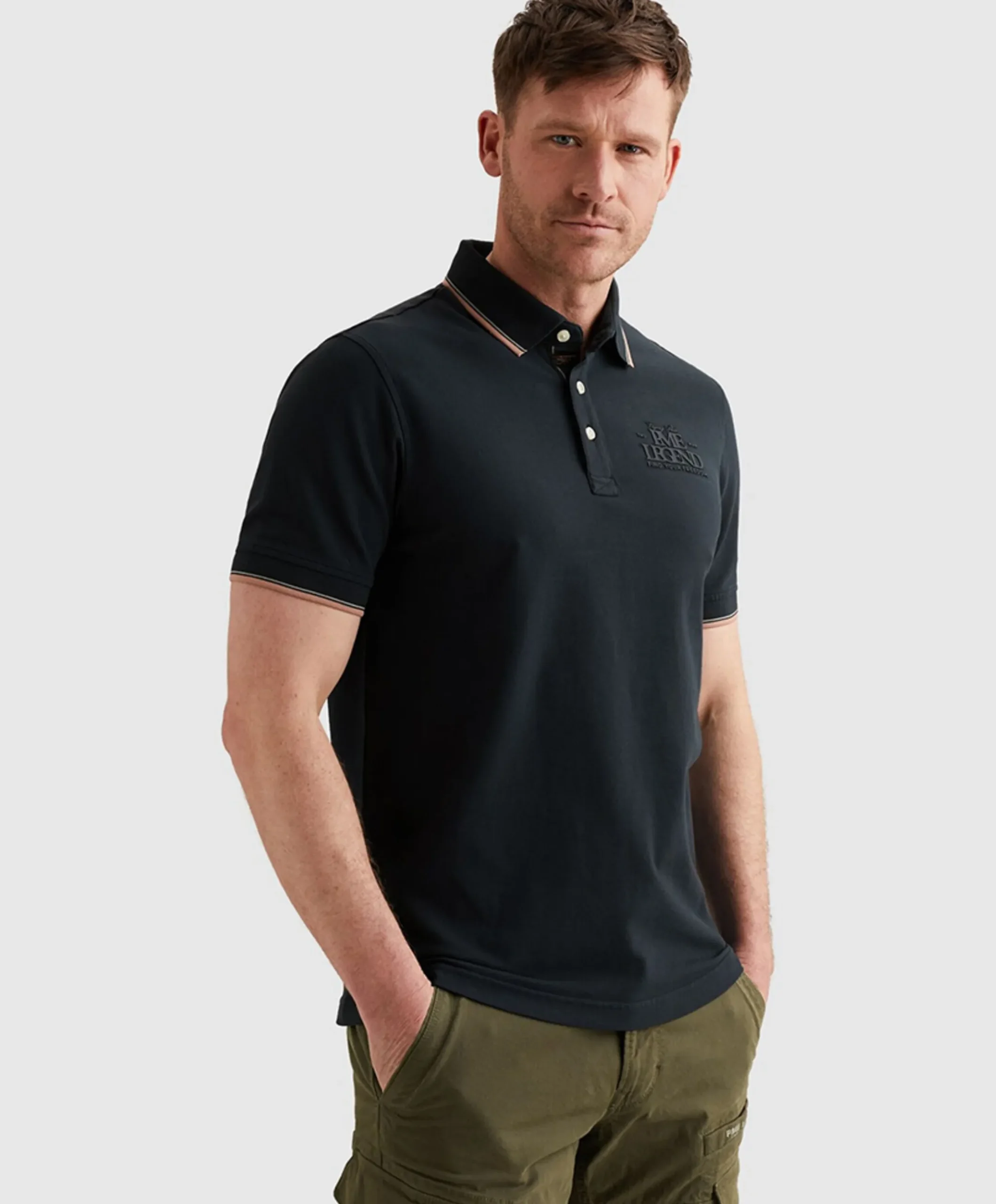 Heren polo blauw