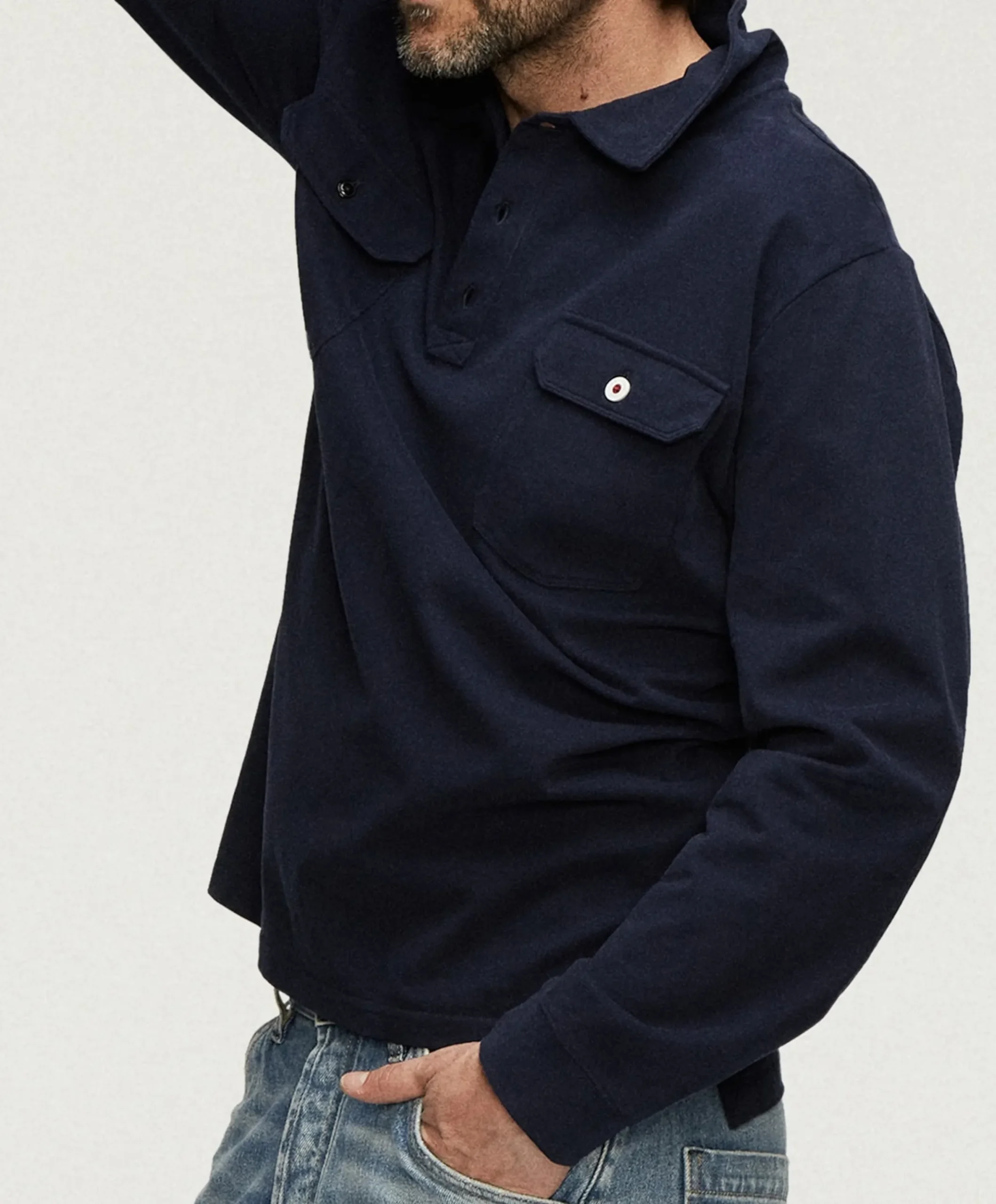 Heren polo blauw