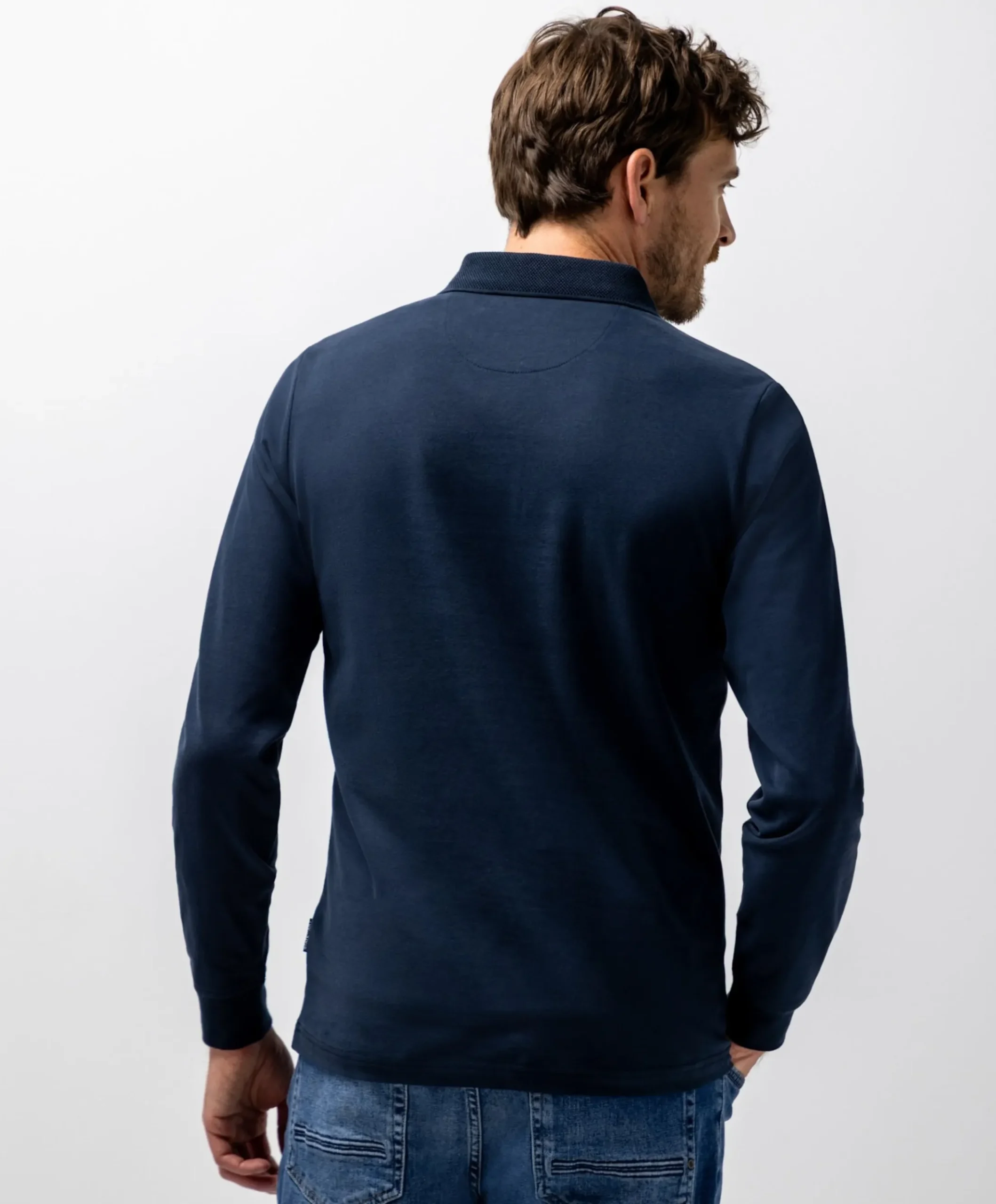 Heren polo blauw