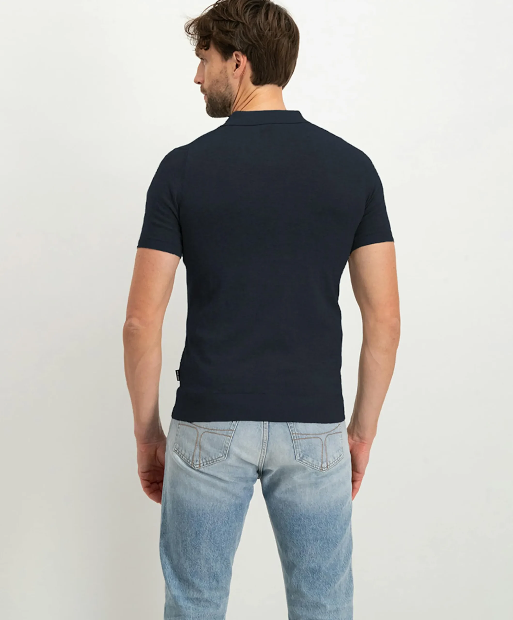 Heren polo blauw