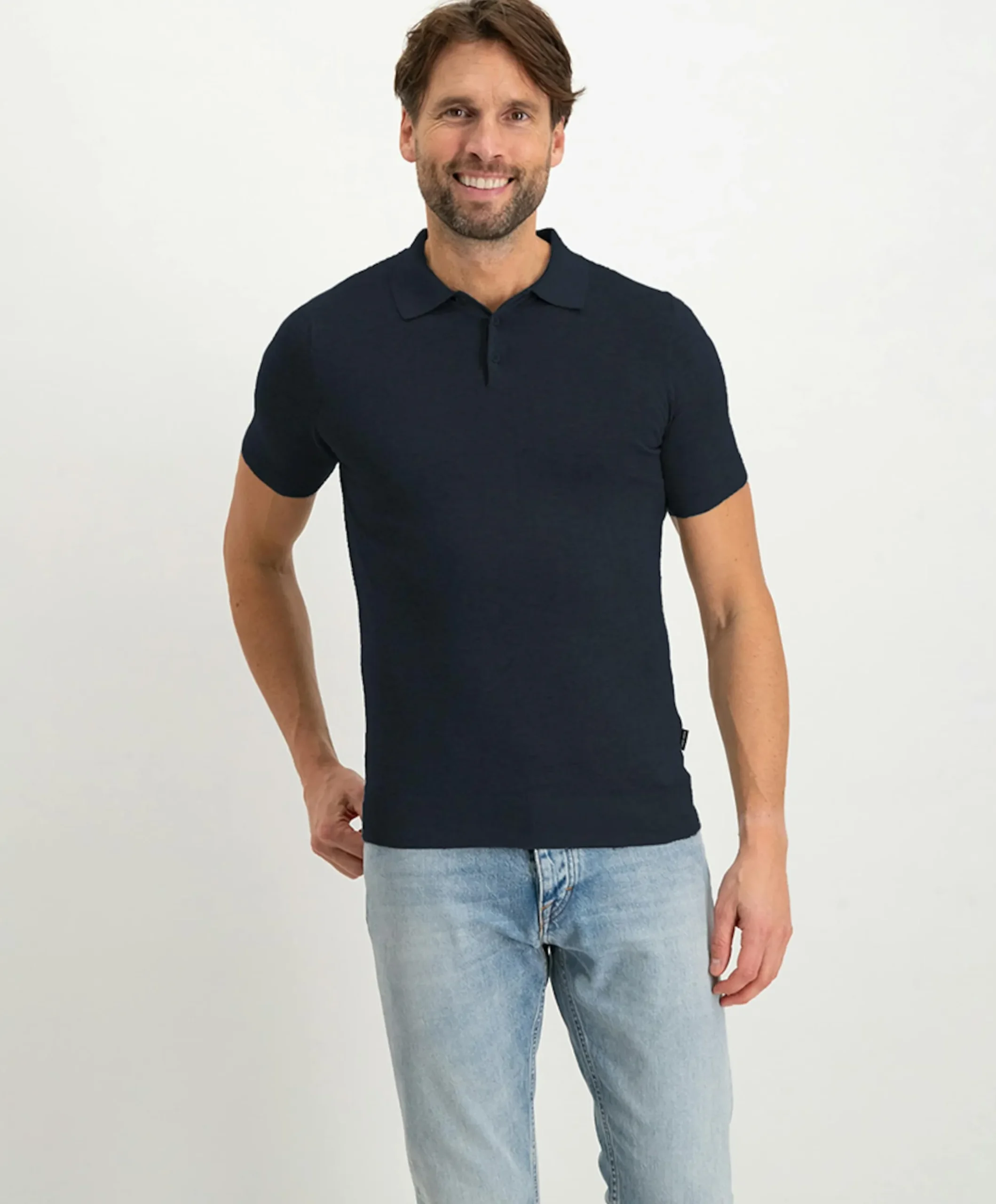 Heren polo blauw