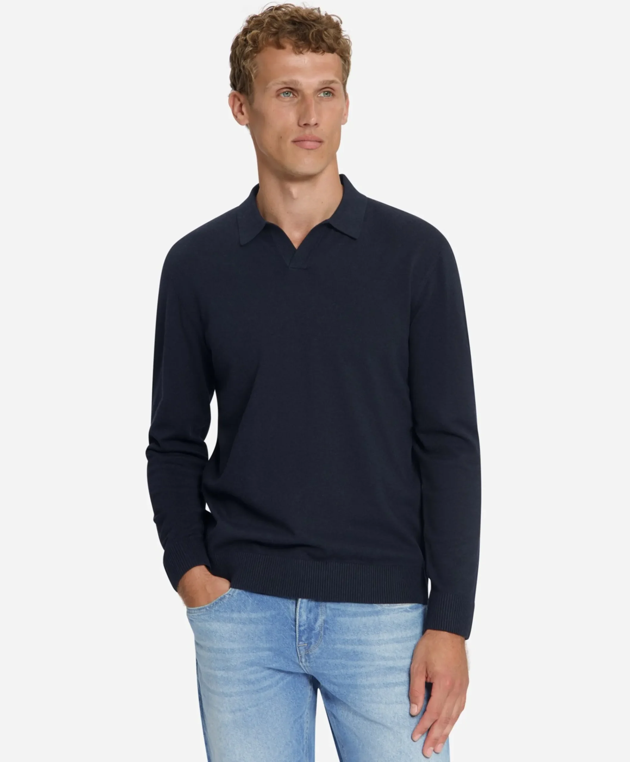 Heren polo blauw