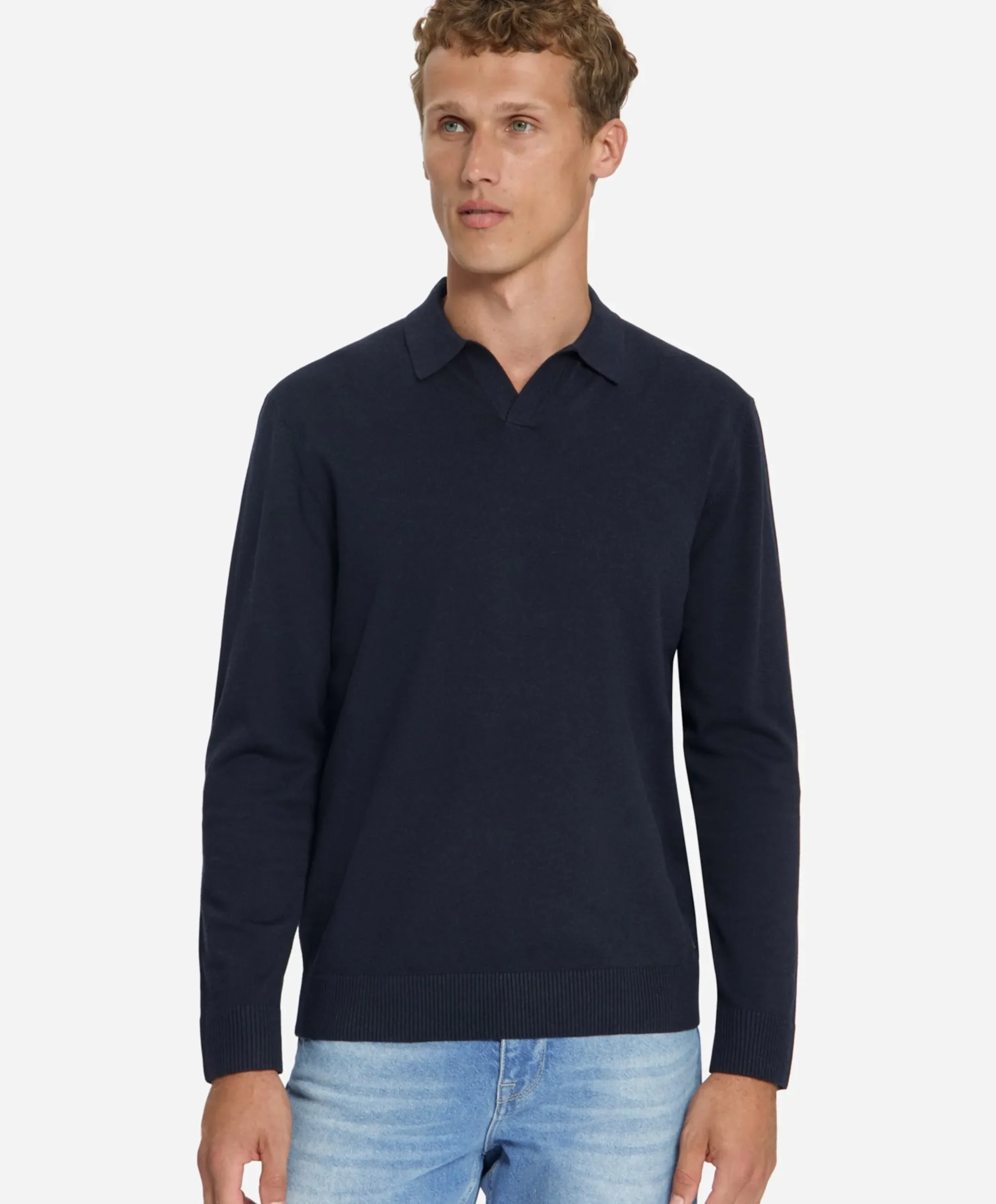 Heren polo blauw