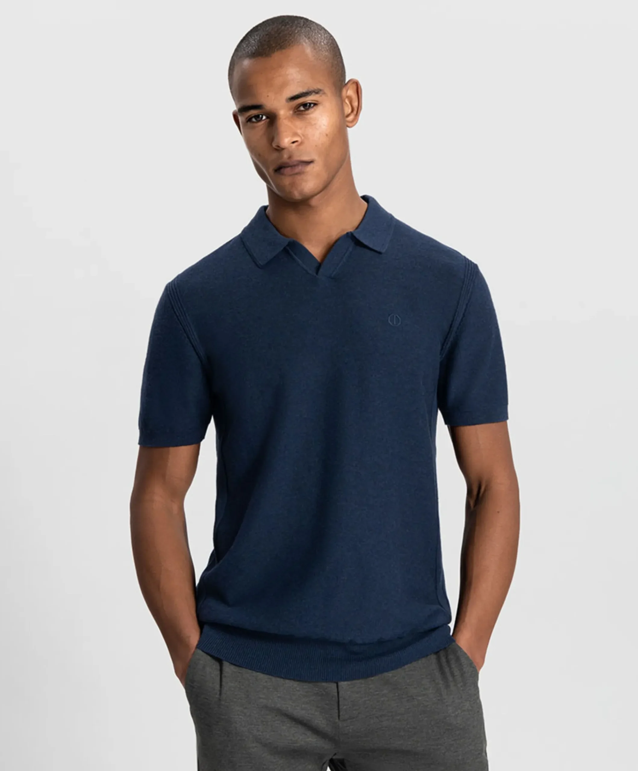 Heren polo blauw
