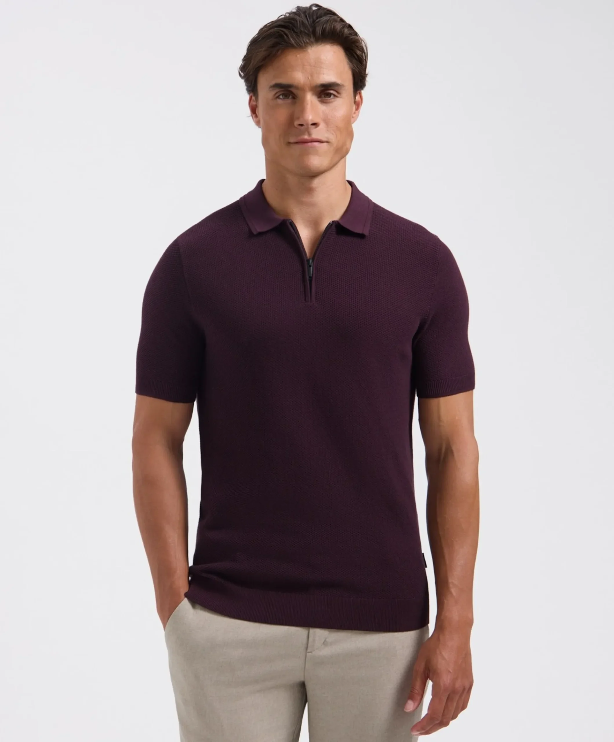 Heren polo bordeaux