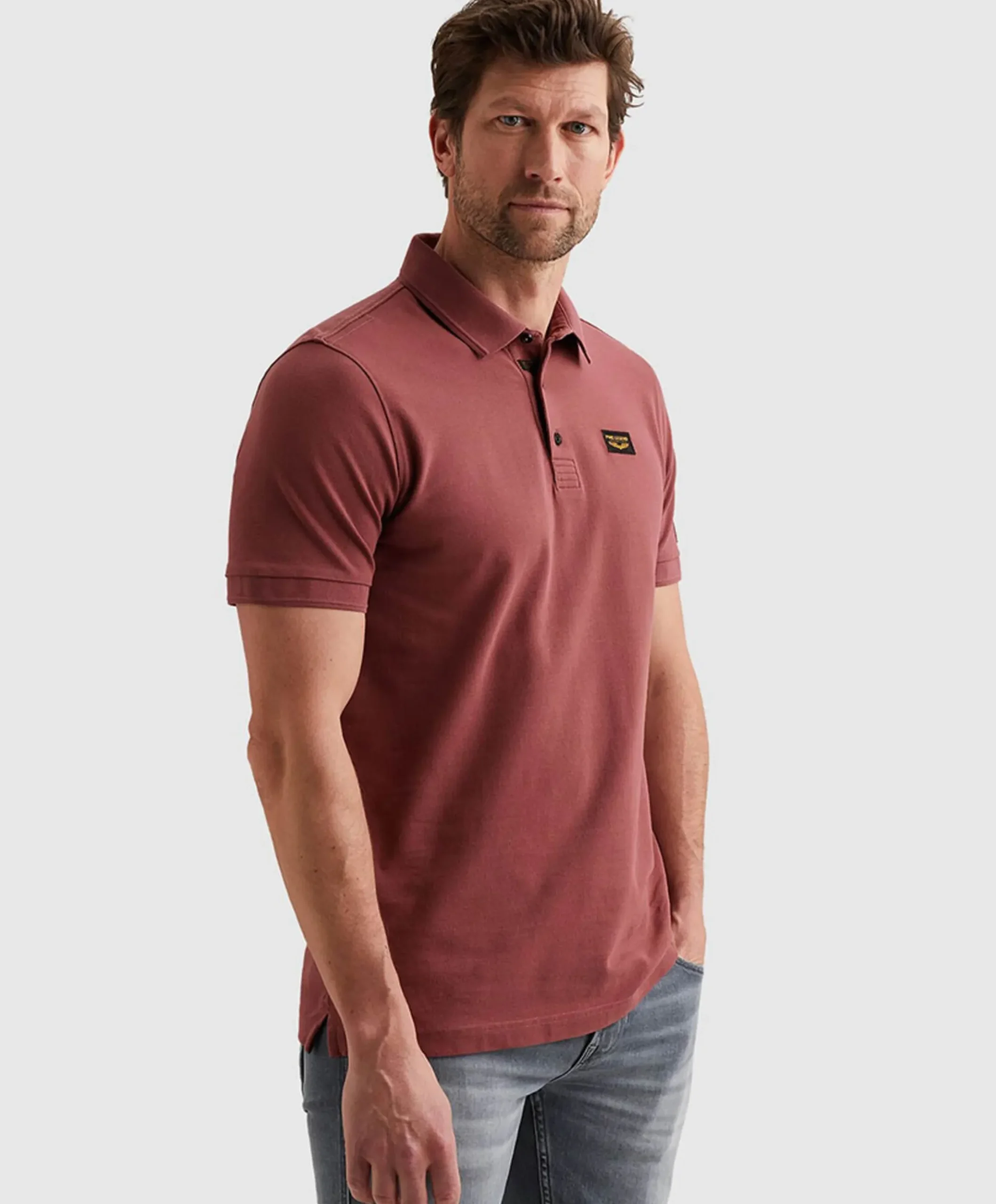 Heren polo bordeaux