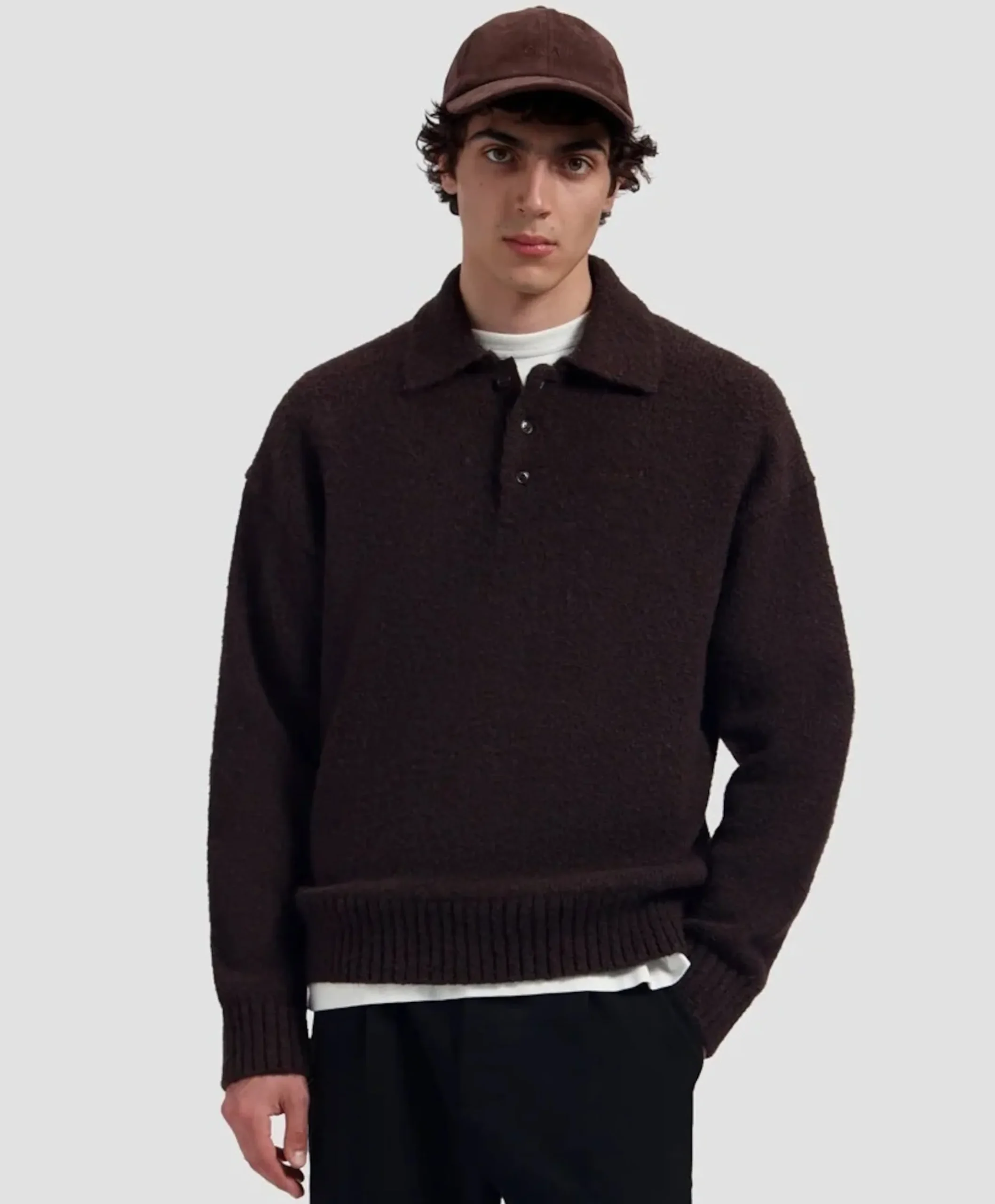 Heren polo bruin