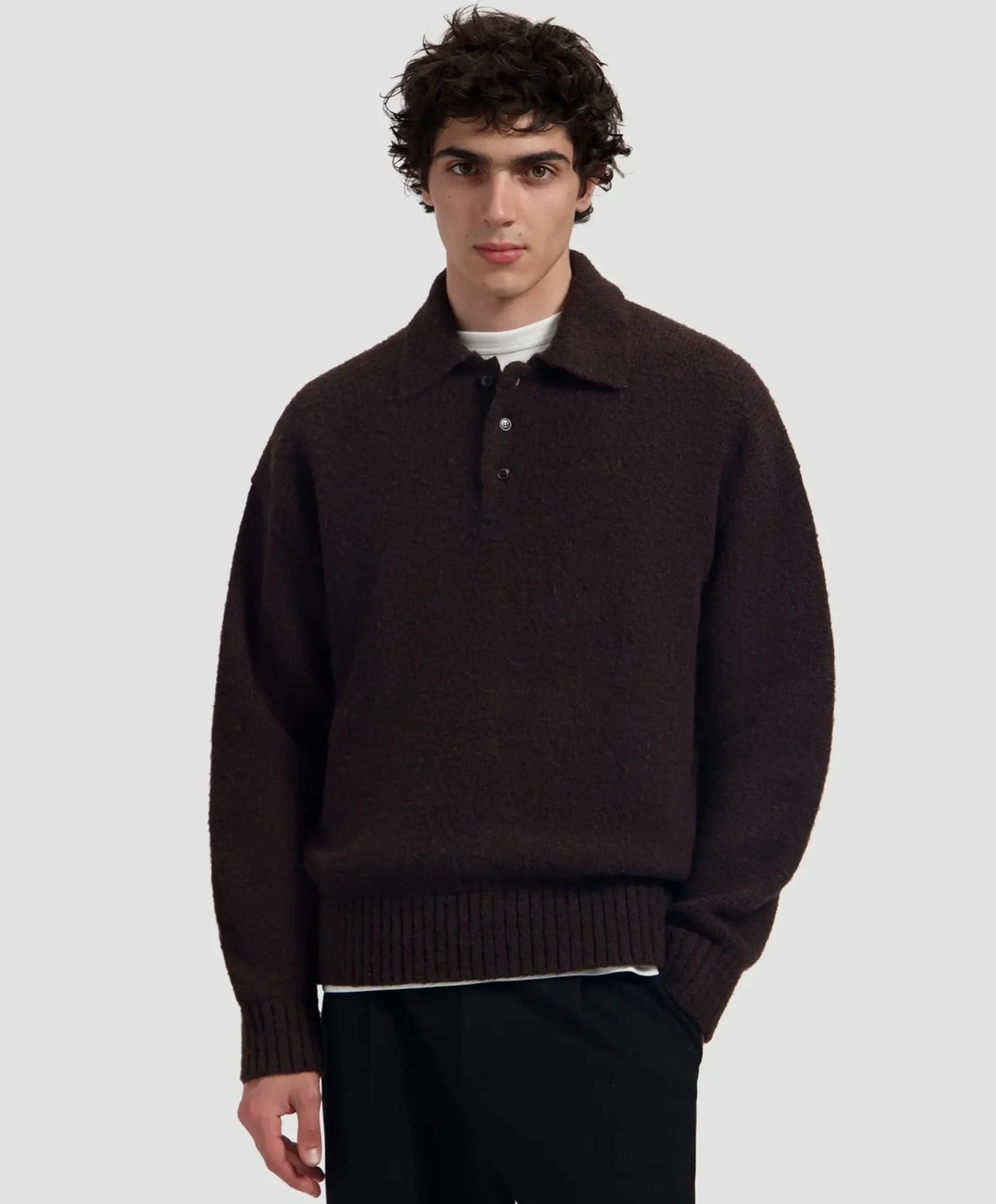Heren polo bruin