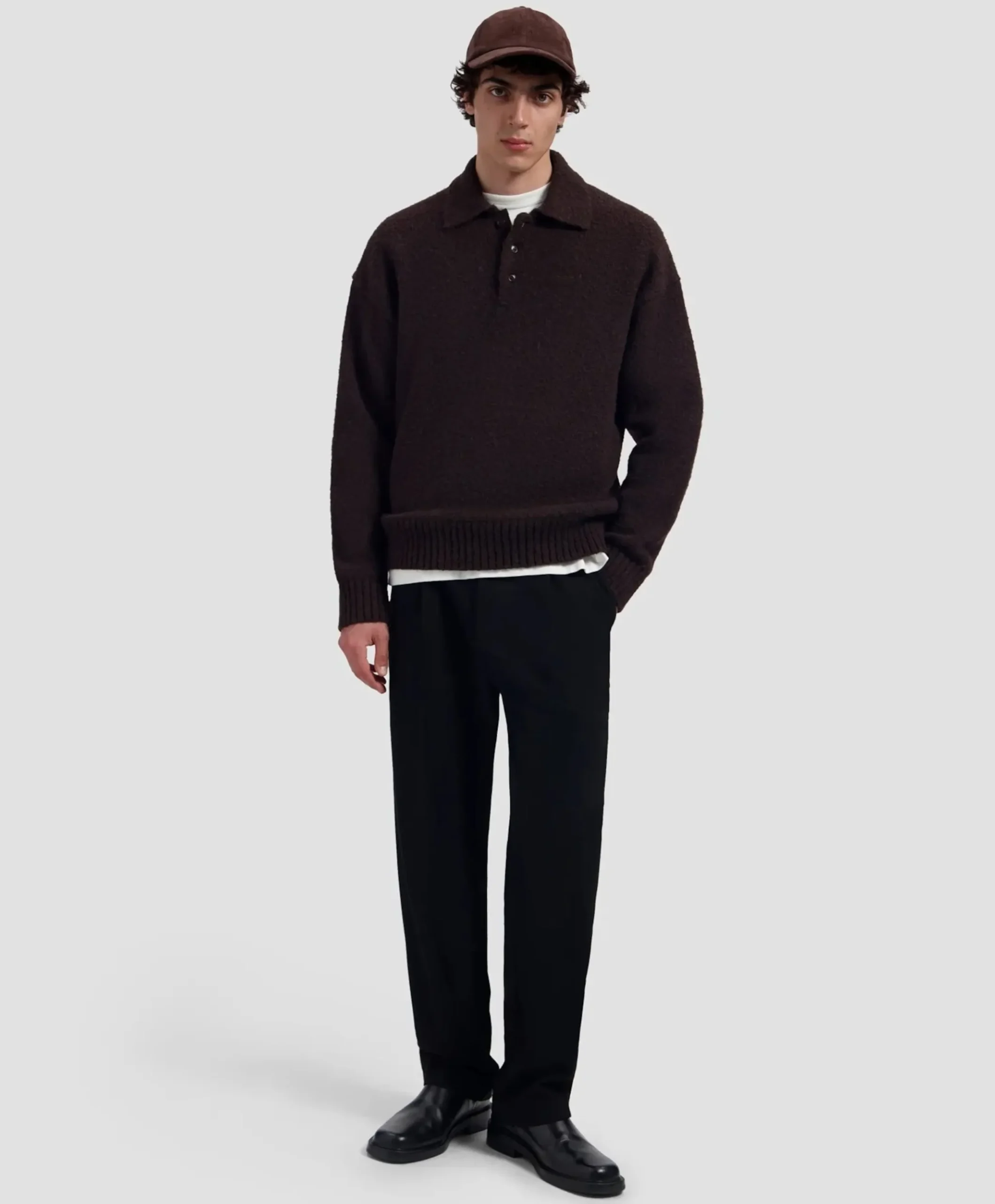 Heren polo bruin