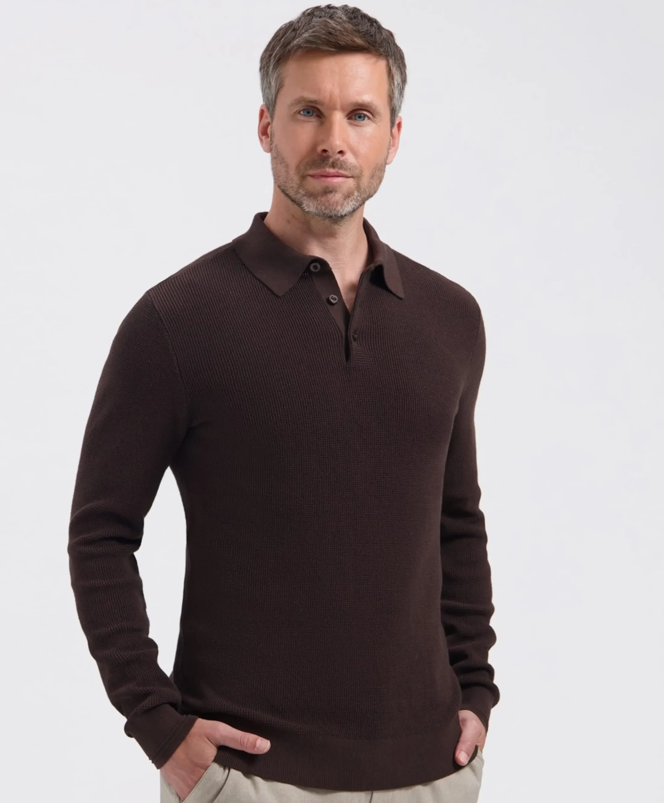 Heren polo bruin