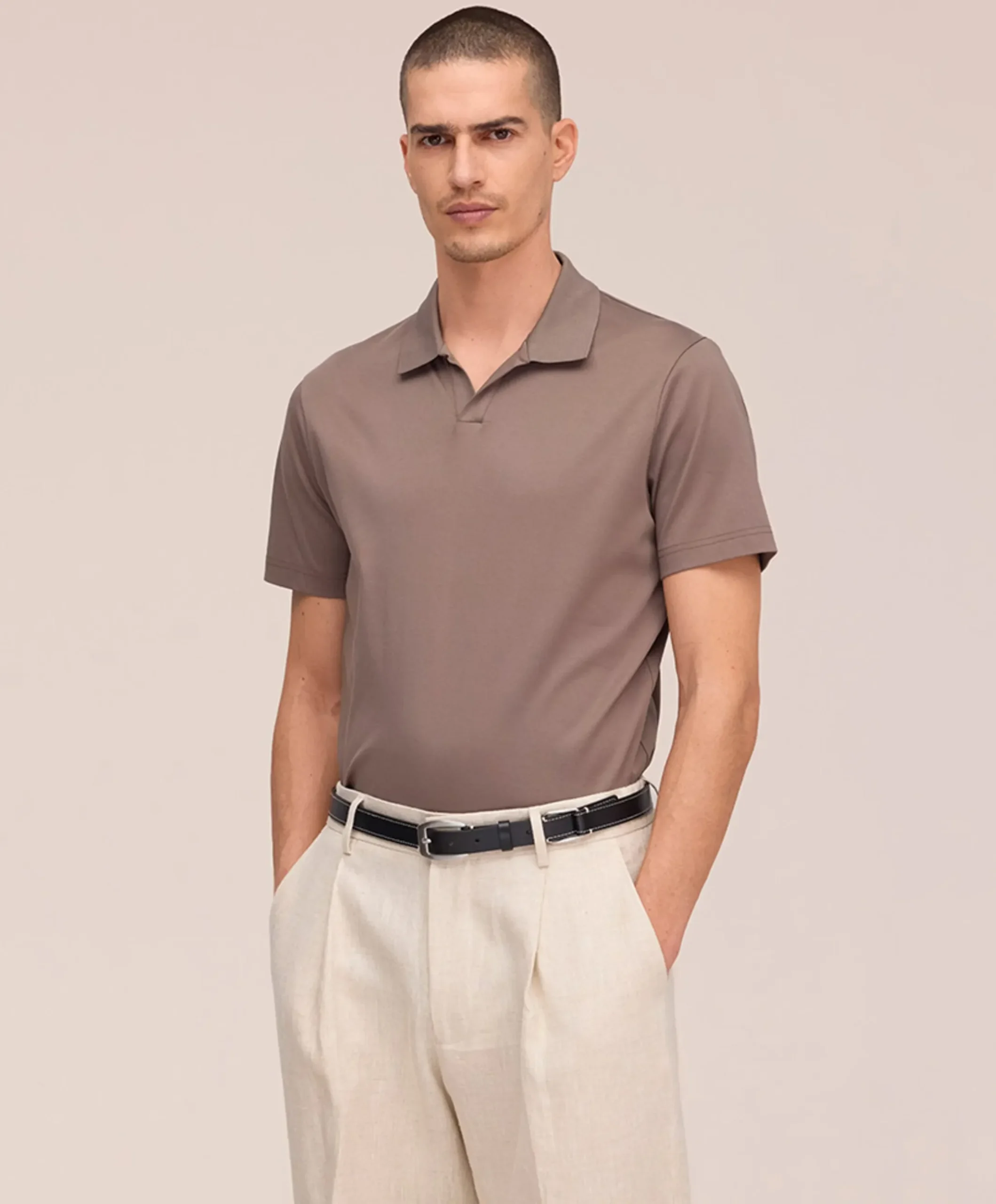 Heren polo bruin
