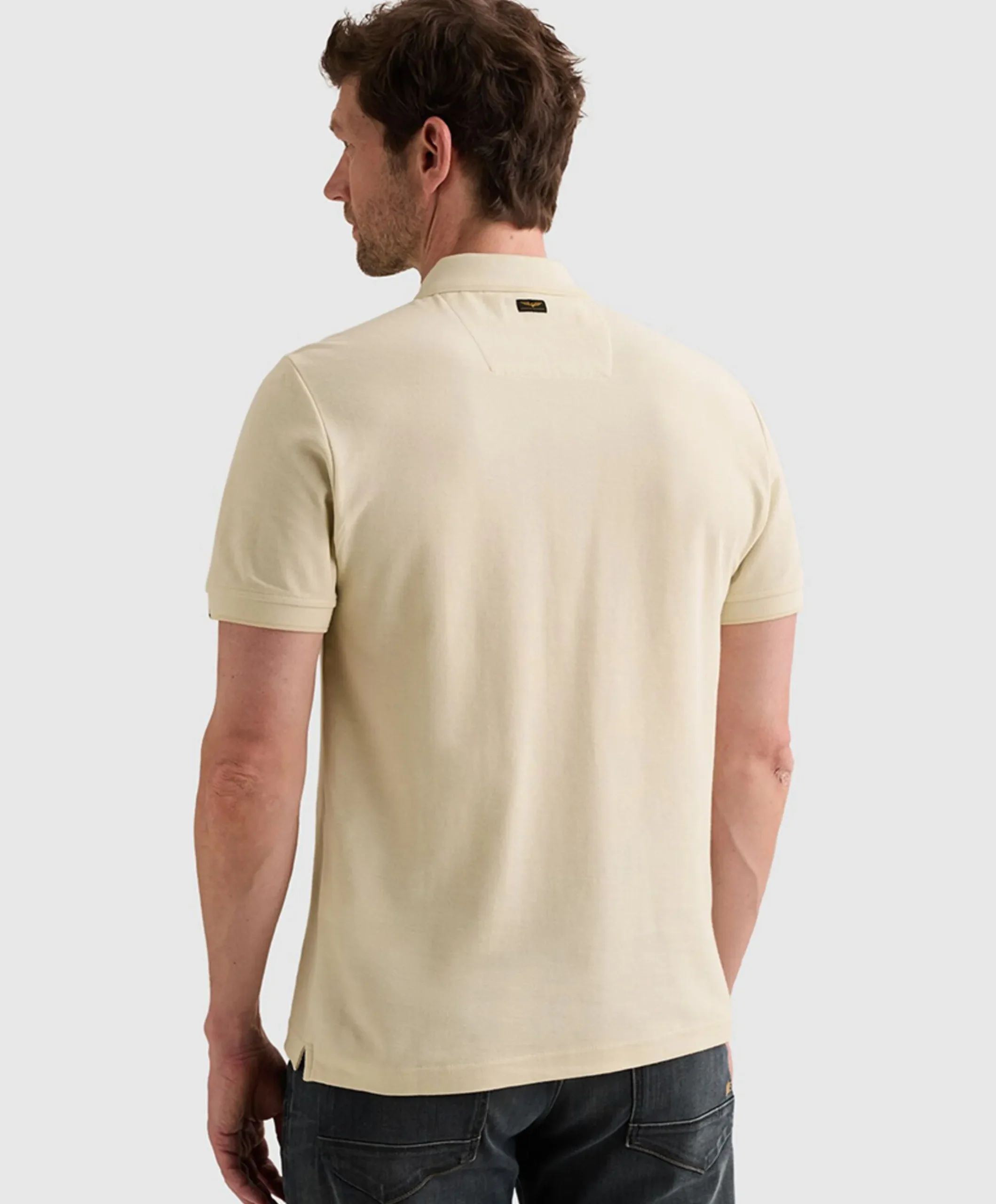 Heren polo ecru