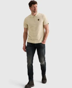 Heren polo ecru
