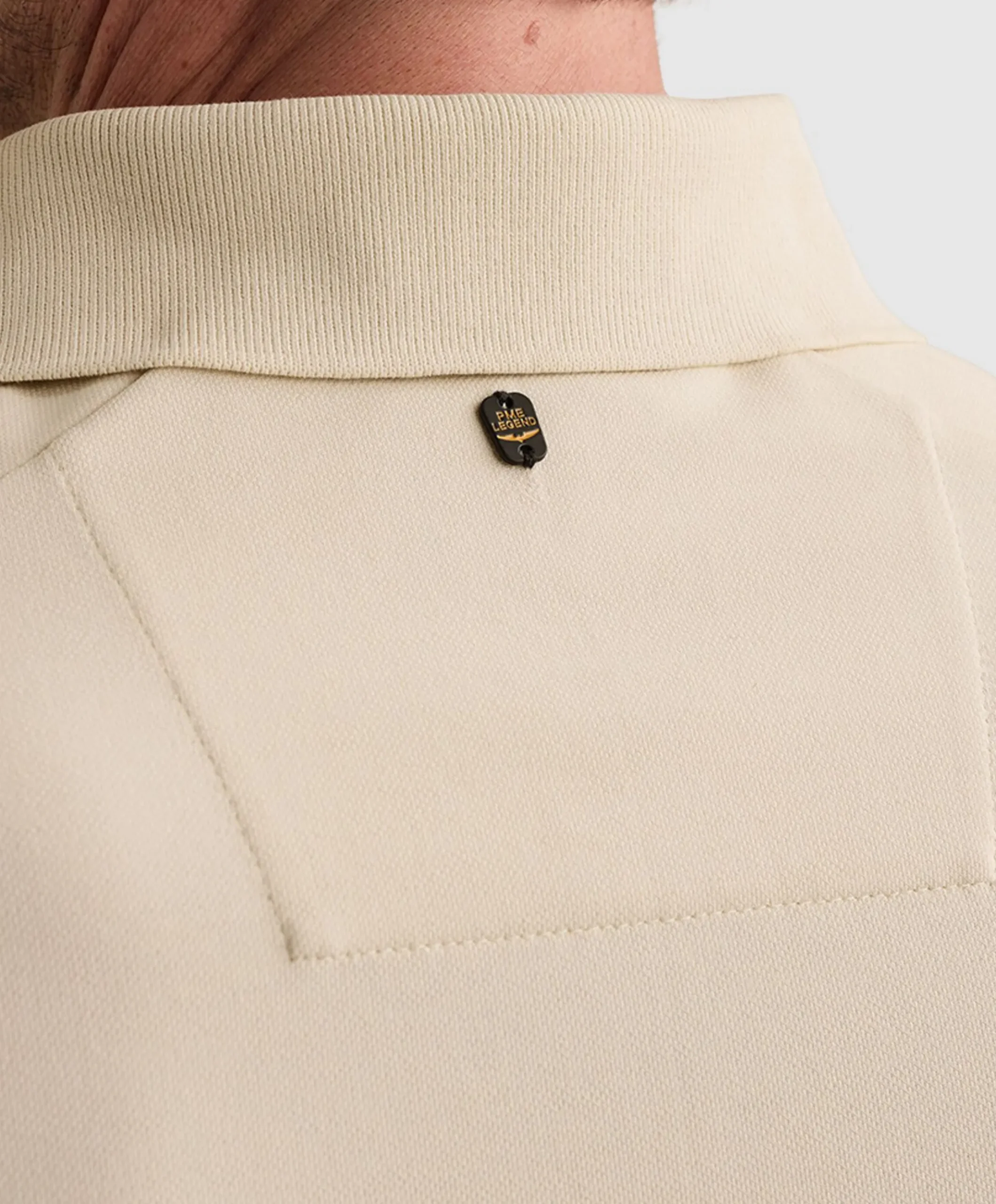 Heren polo ecru
