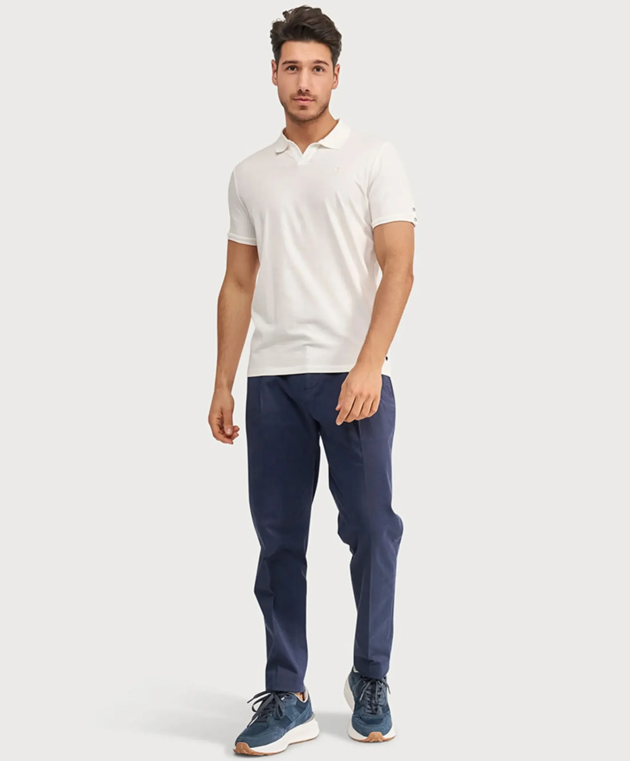 Heren polo ecru